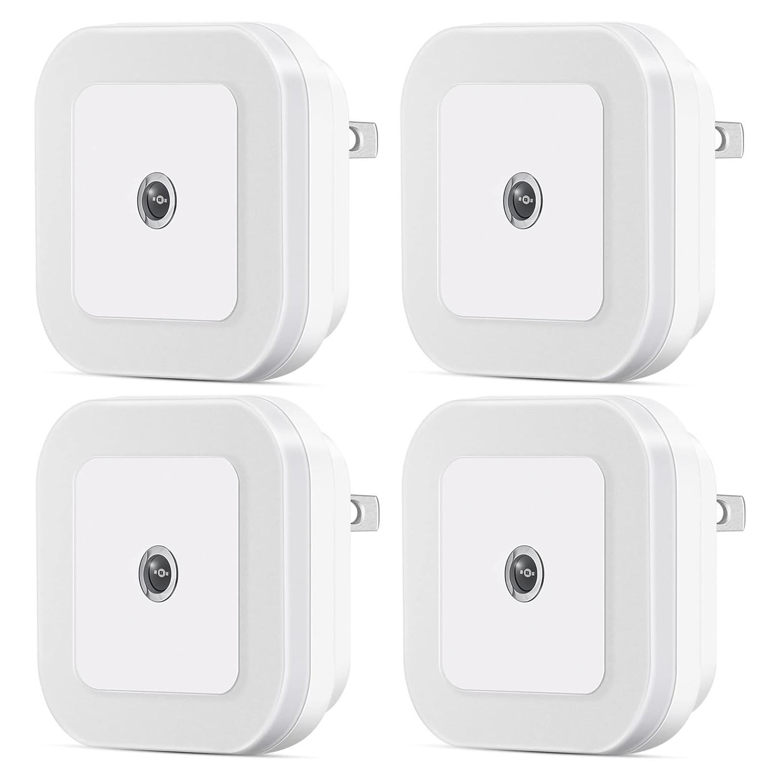 Luz Nocturna LED Regulable SYCEES con Sensor Crepúsculo, 4 Piezas