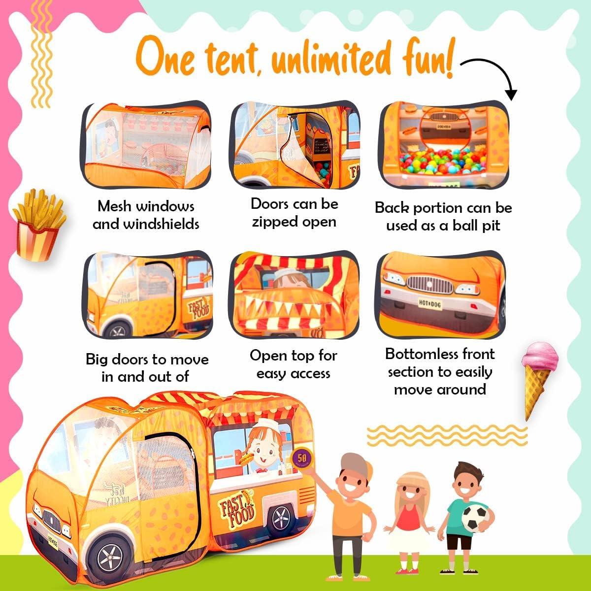 Tienda de Juego Kiddzery Food Truck 54 Piezas 152x82cm