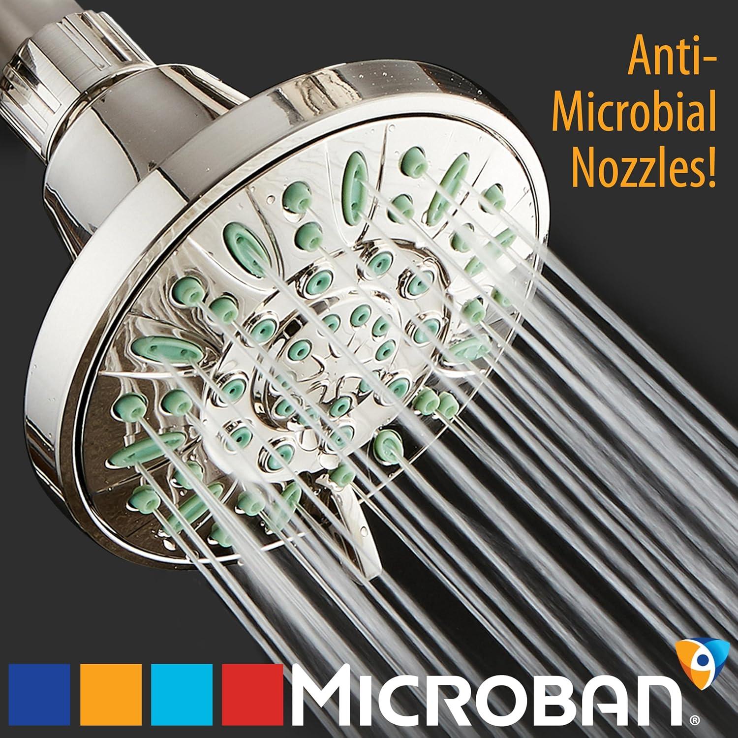 Cabezal de Ducha AquaDance 4" Antimicrobiano 6 Configuraciones