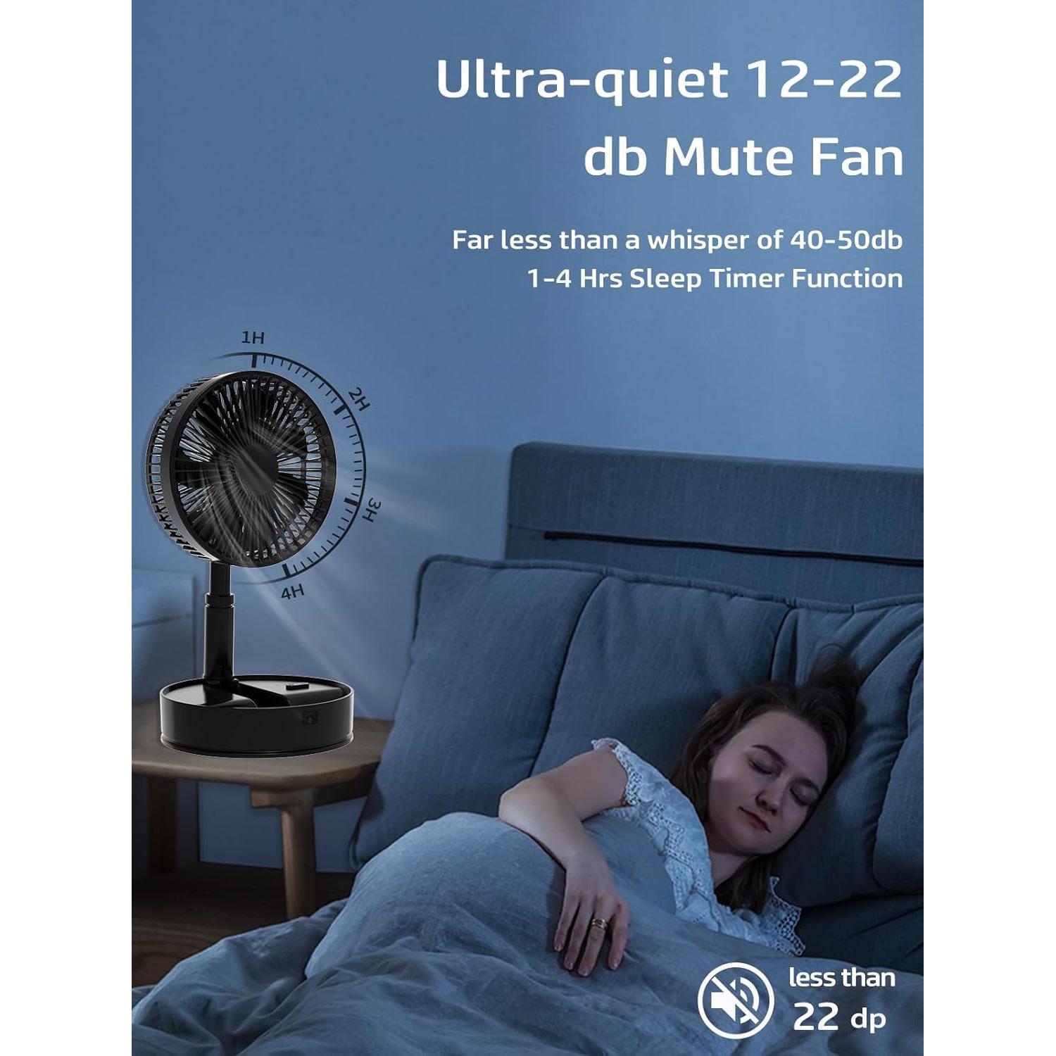 Ventilador Plegable UN UNITEDTIME 8" con Control Remoto 7200mAh