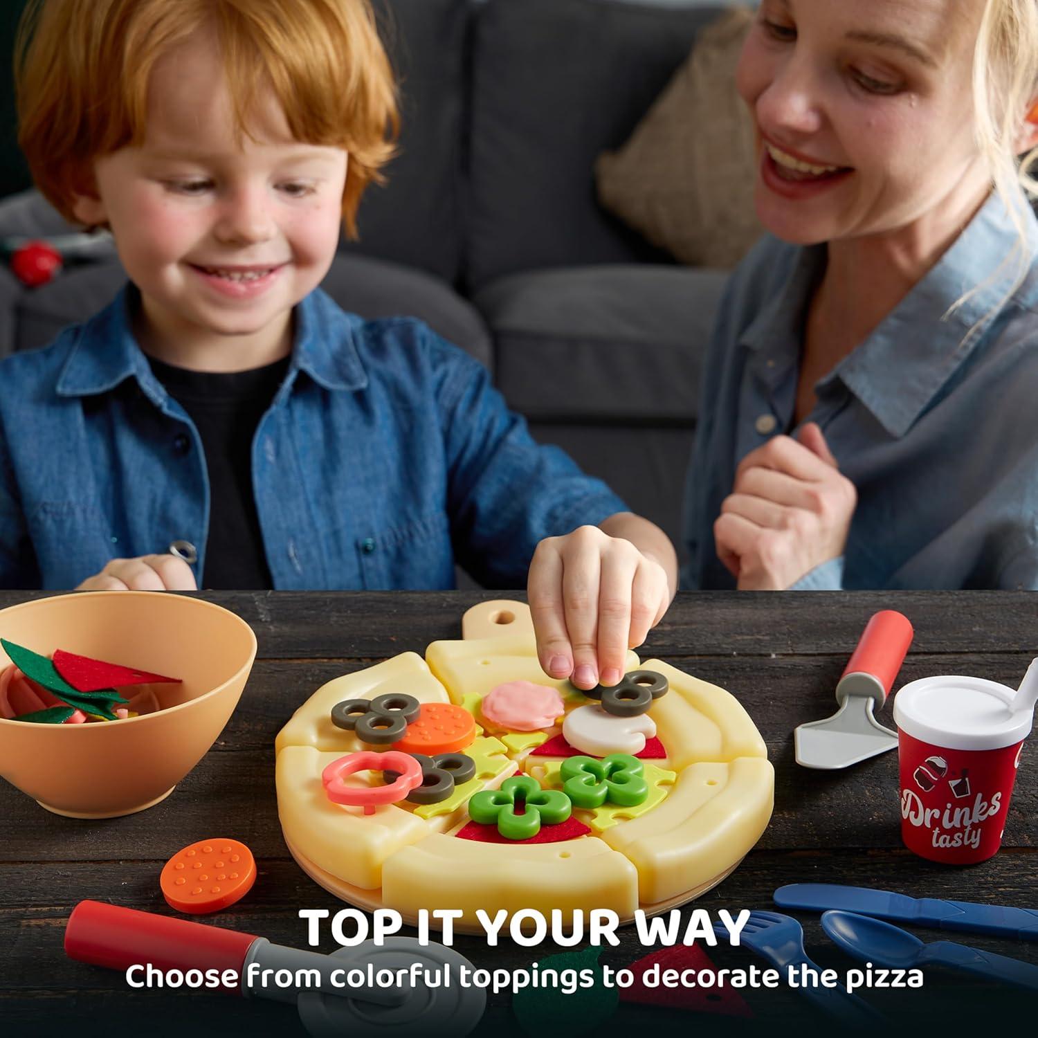 Juguete de Comida de Juego Craft 'n Crust - Pizza con 18 Ingredientes