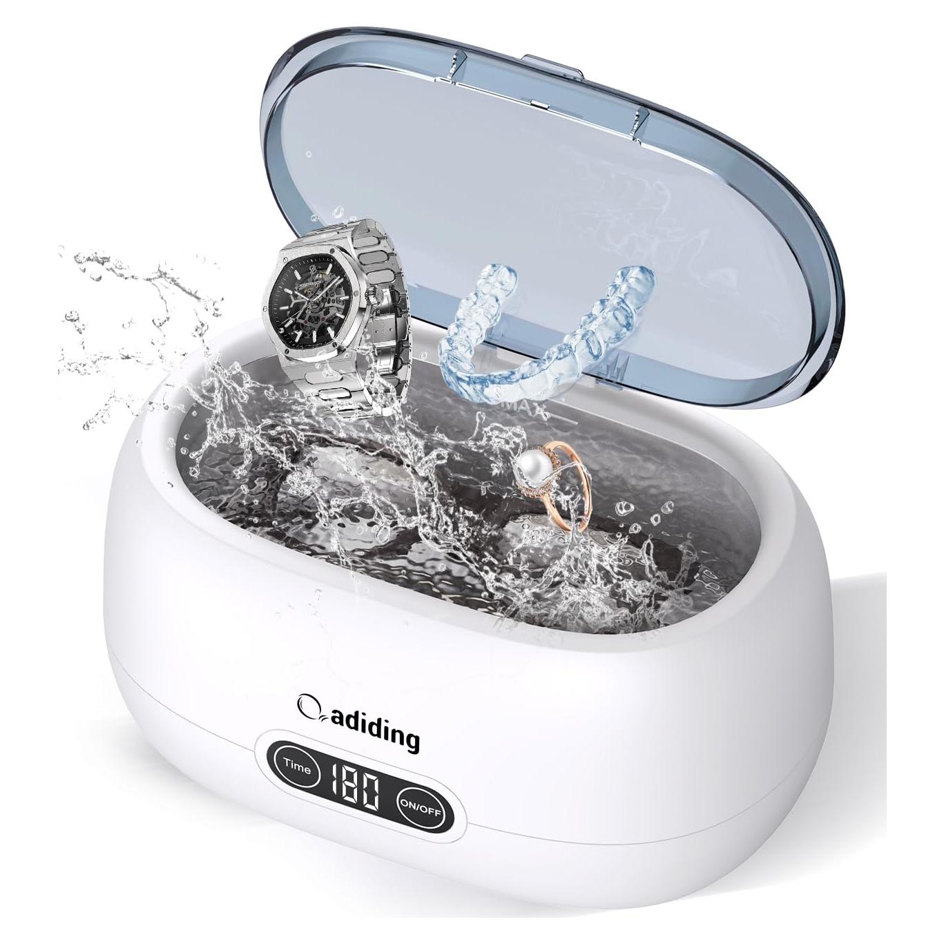 Limpiador Ultrasónico de Joyería Adiding 650mL 5 Modos Azul