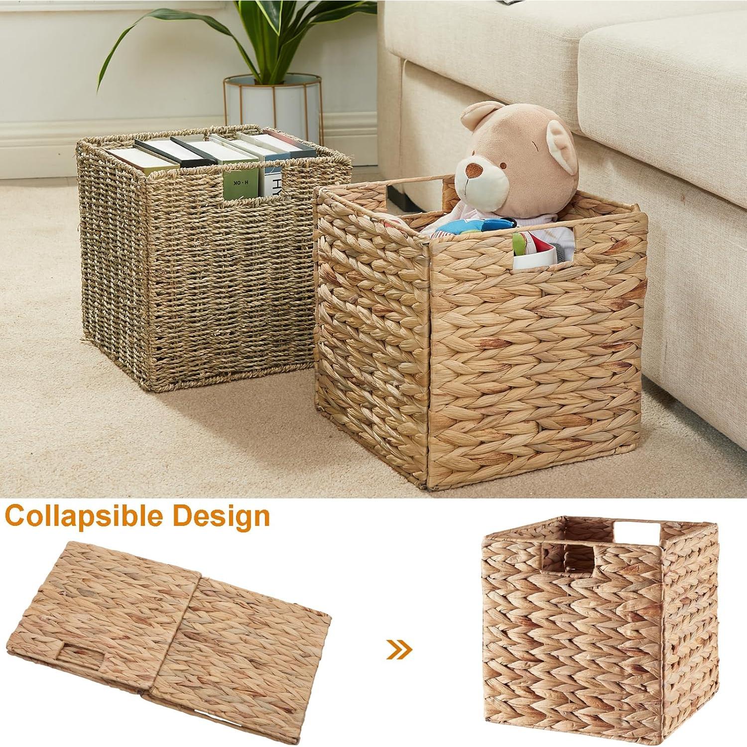 Cesta de Almacenamiento Plegable Vagusicc 23x23x23 cm Hierba Marina