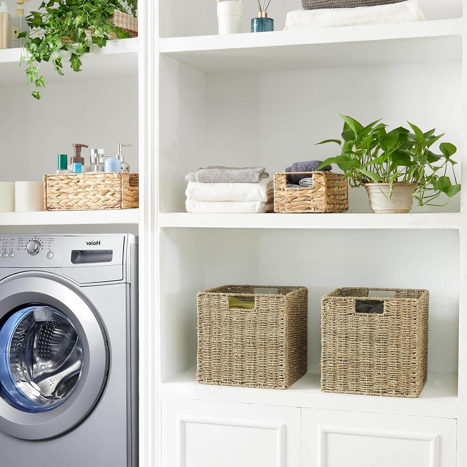 Cesta de Almacenamiento Plegable Vagusicc 23x23x23 cm Hierba Marina