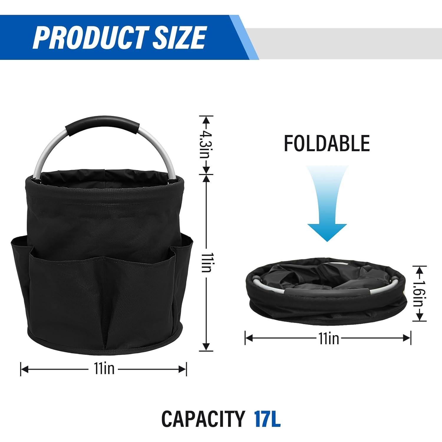 Cesta Plegable Multifuncional DOVORSY 17L Negra para Picnic