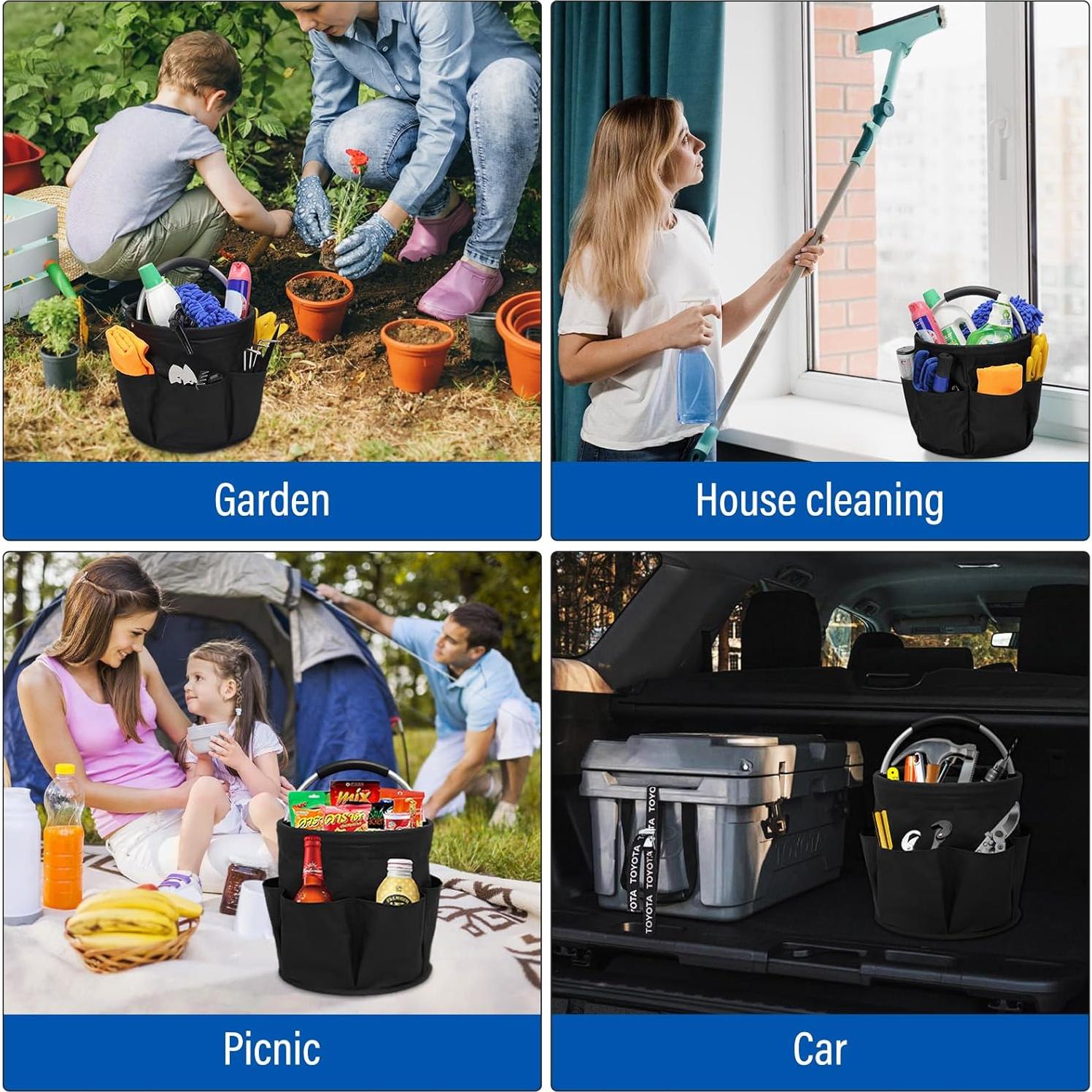 Cesta Plegable Multifuncional DOVORSY 17L Negra para Picnic