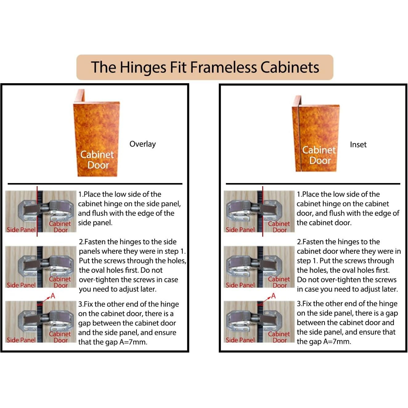 Paquete de 8 bisagras ocultas REDYA 10.16 cm cierre suave