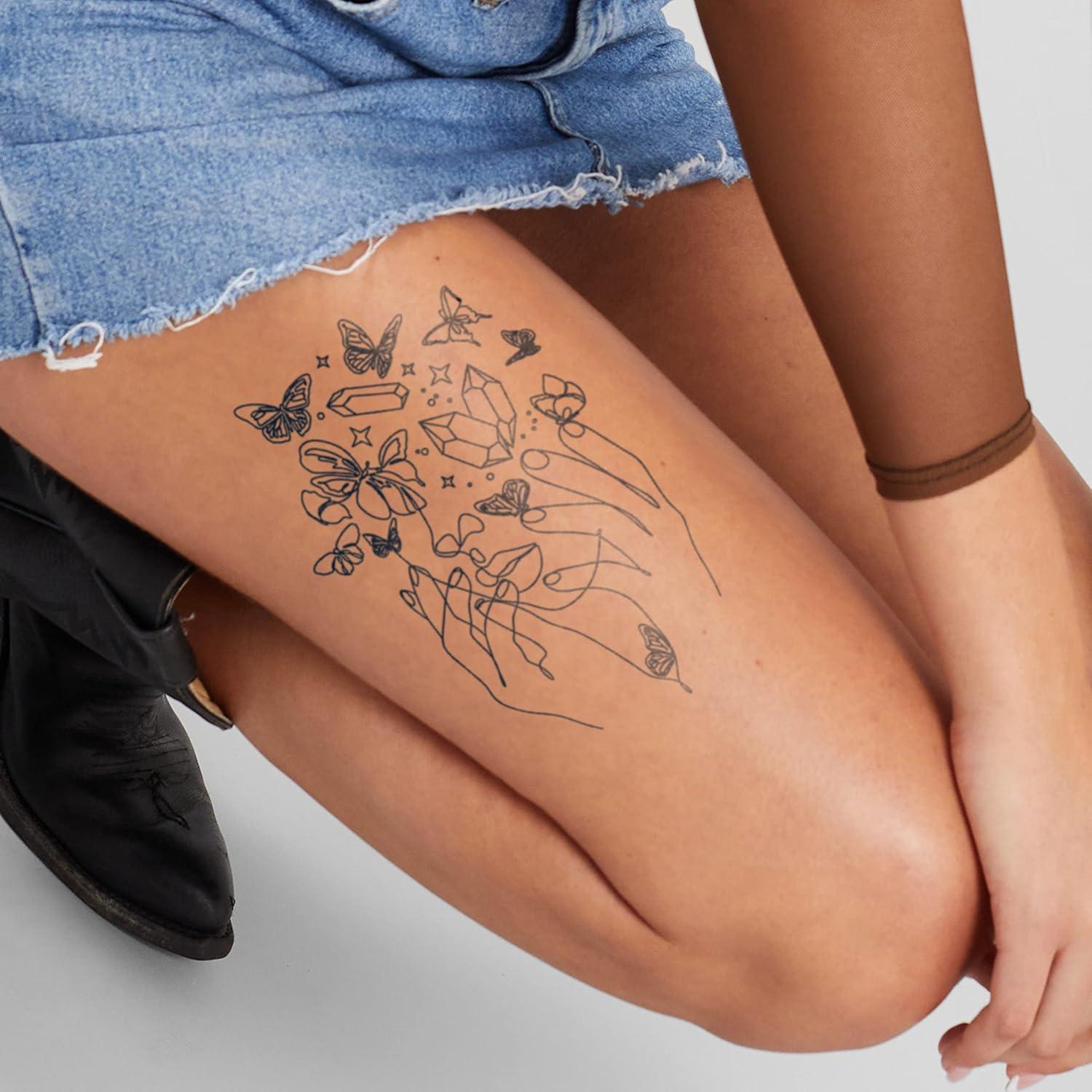 Tatuaje Temporal Inkbox Mariposa Extra Grande 13.97x22.86 cm