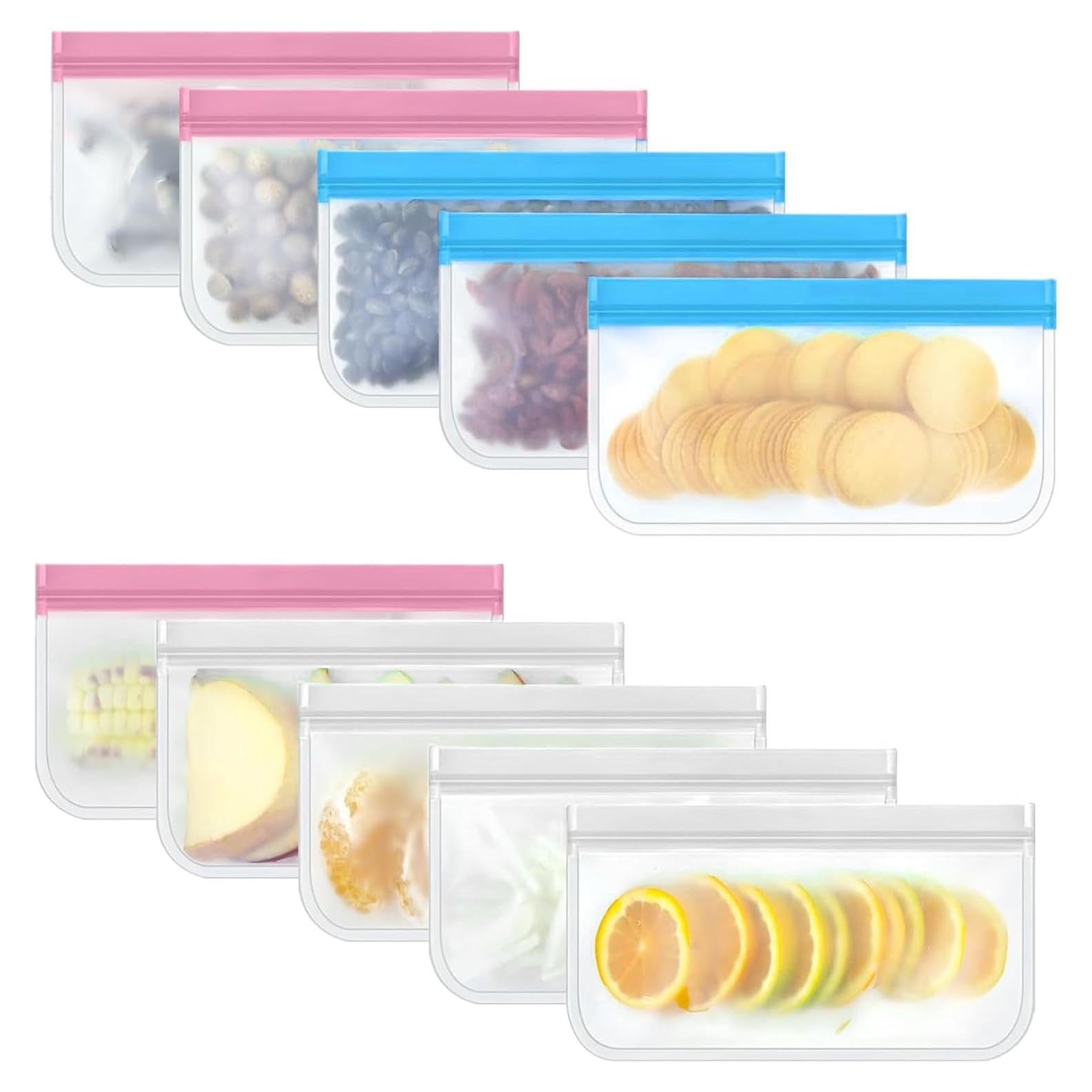 10 Bolsas de Snack Reutilizables SHUOGUO Coloridas 21.5x12cm