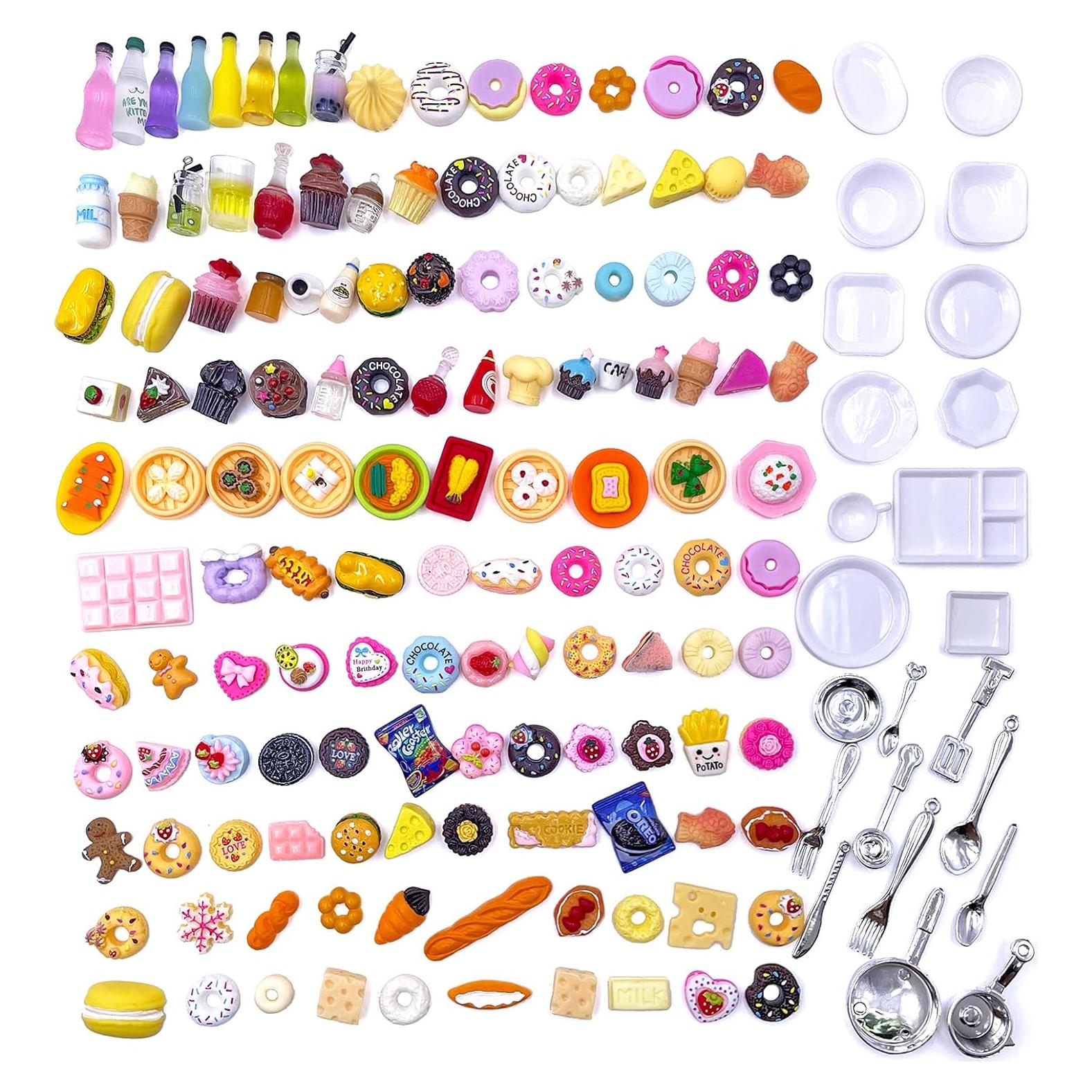 150 Piezas Juguetes de Comida Miniatura HKLMRO para Casa de Muñecas