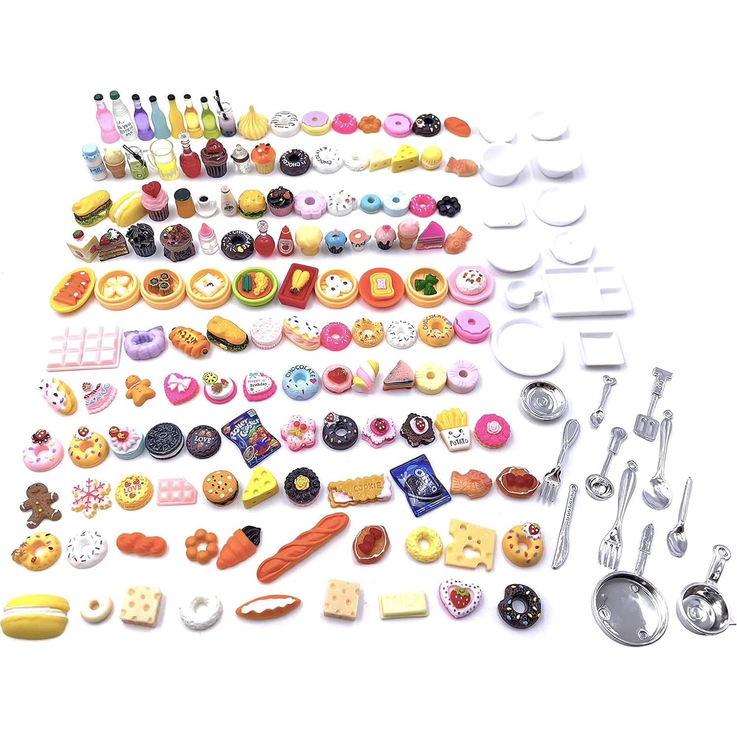 150 Piezas Juguetes de Comida Miniatura HKLMRO para Casa de Muñecas