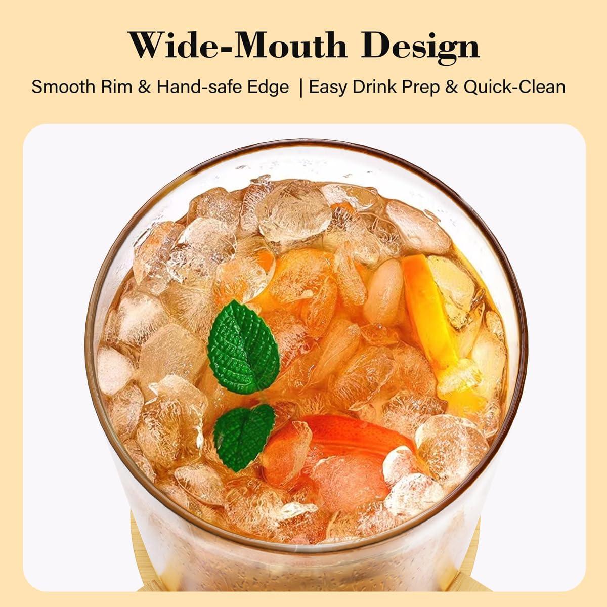 Dispensador de Bebidas de Vidrio VOVUVK 4.54L con Soporte de Bambú