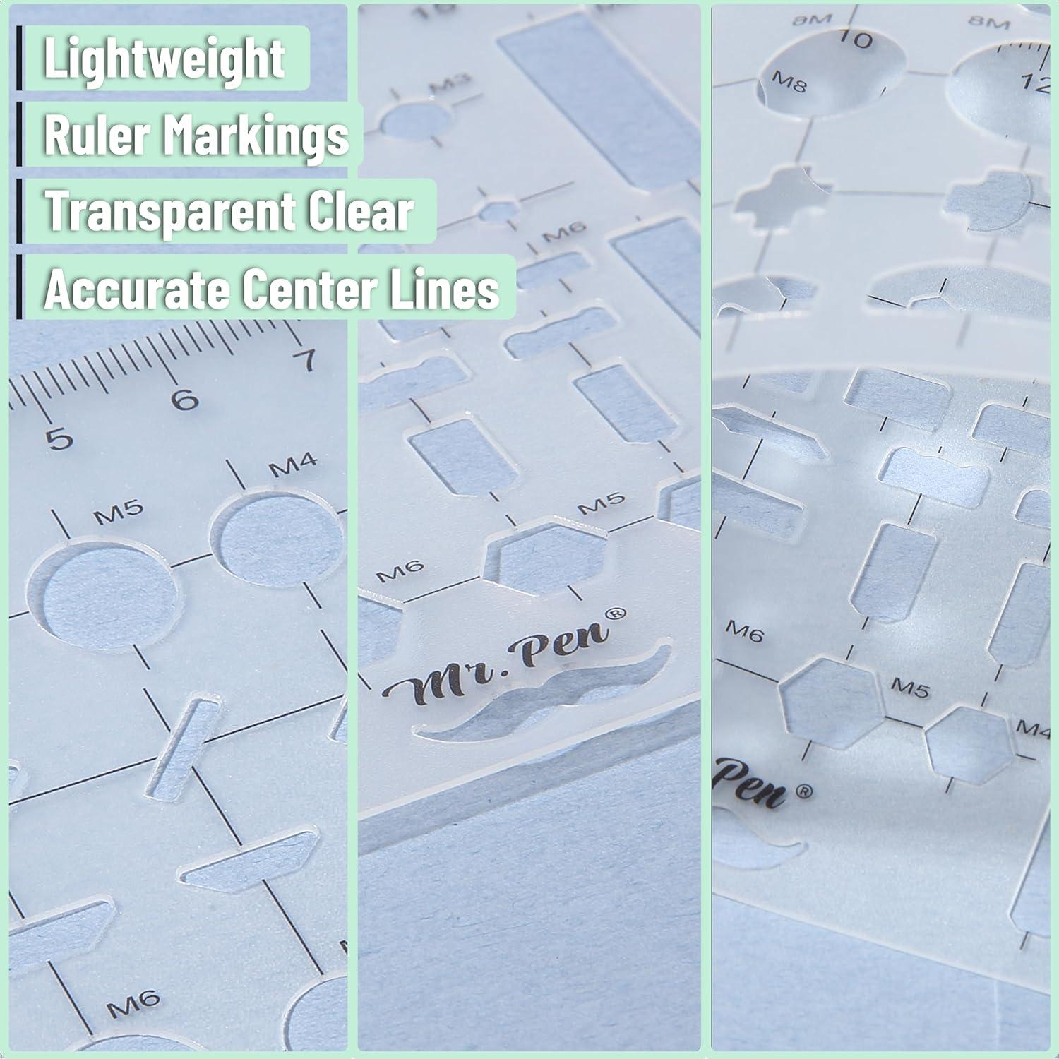Plantilla de Dibujo Geométrico Mr. Pen - Plástico Transparente