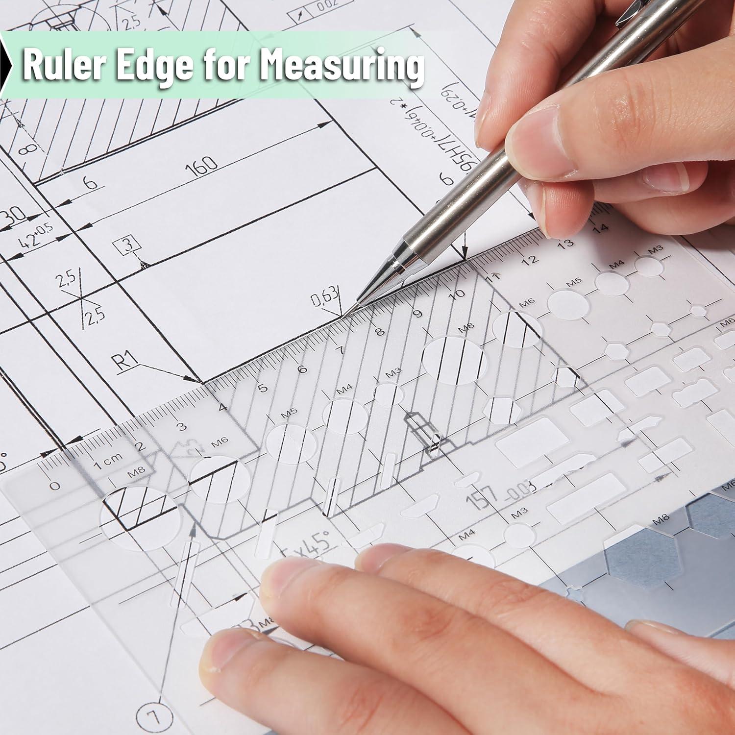 Plantilla de Dibujo Geométrico Mr. Pen - Plástico Transparente
