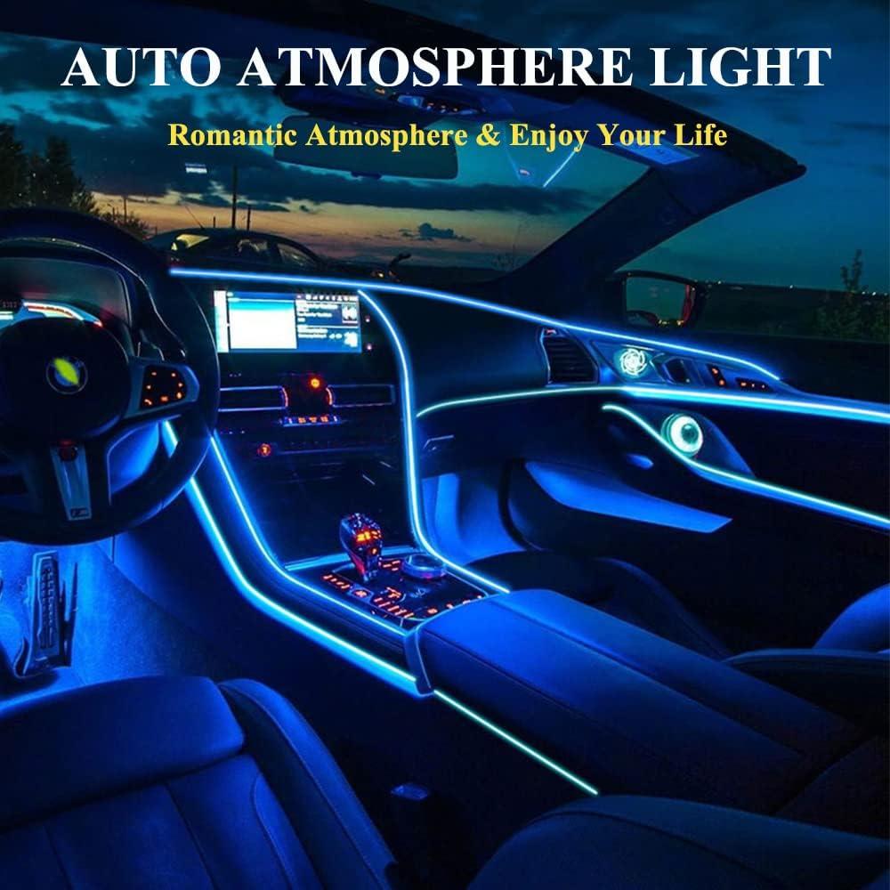 Tira de Luz LED Interior para Coche Keiurot 5M Azul USB