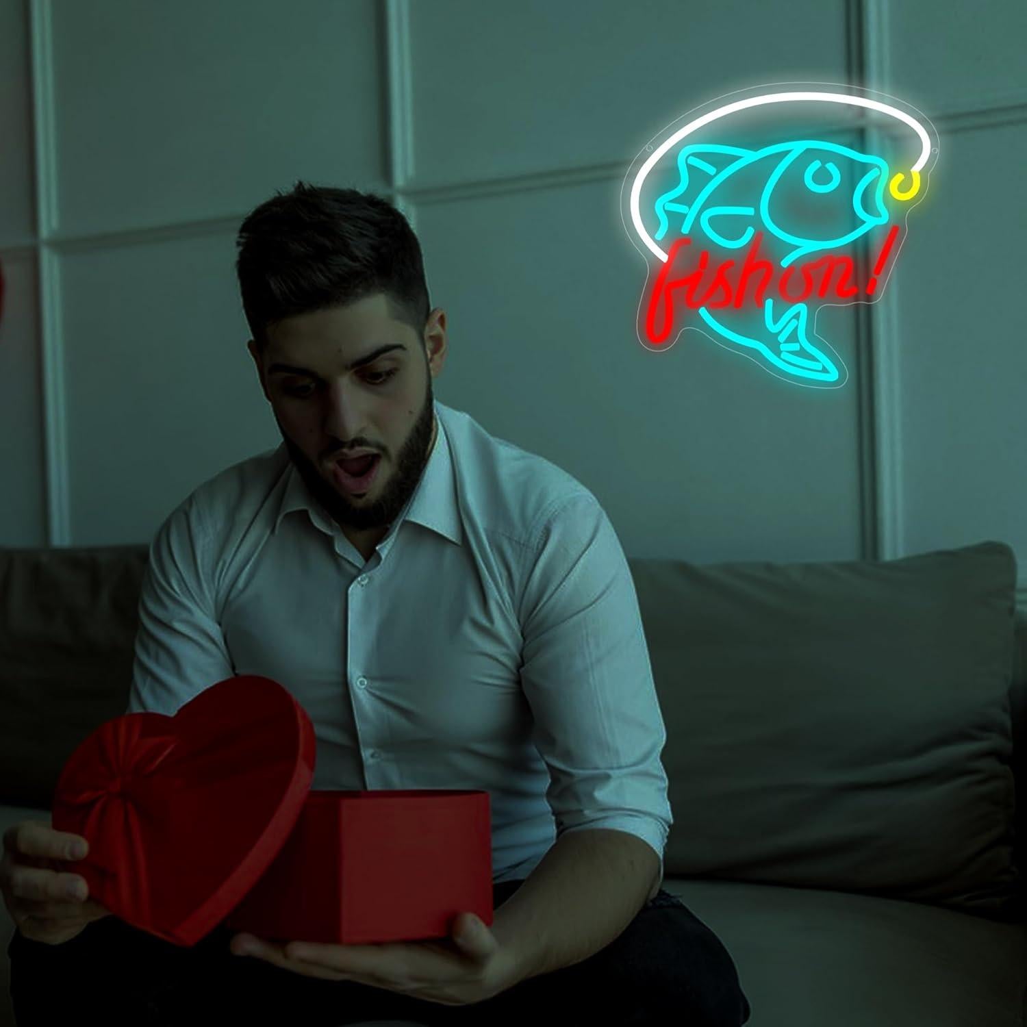 Luz de Neón de Pesca Fuzuneli LED Regulable 32.8x29.7cm