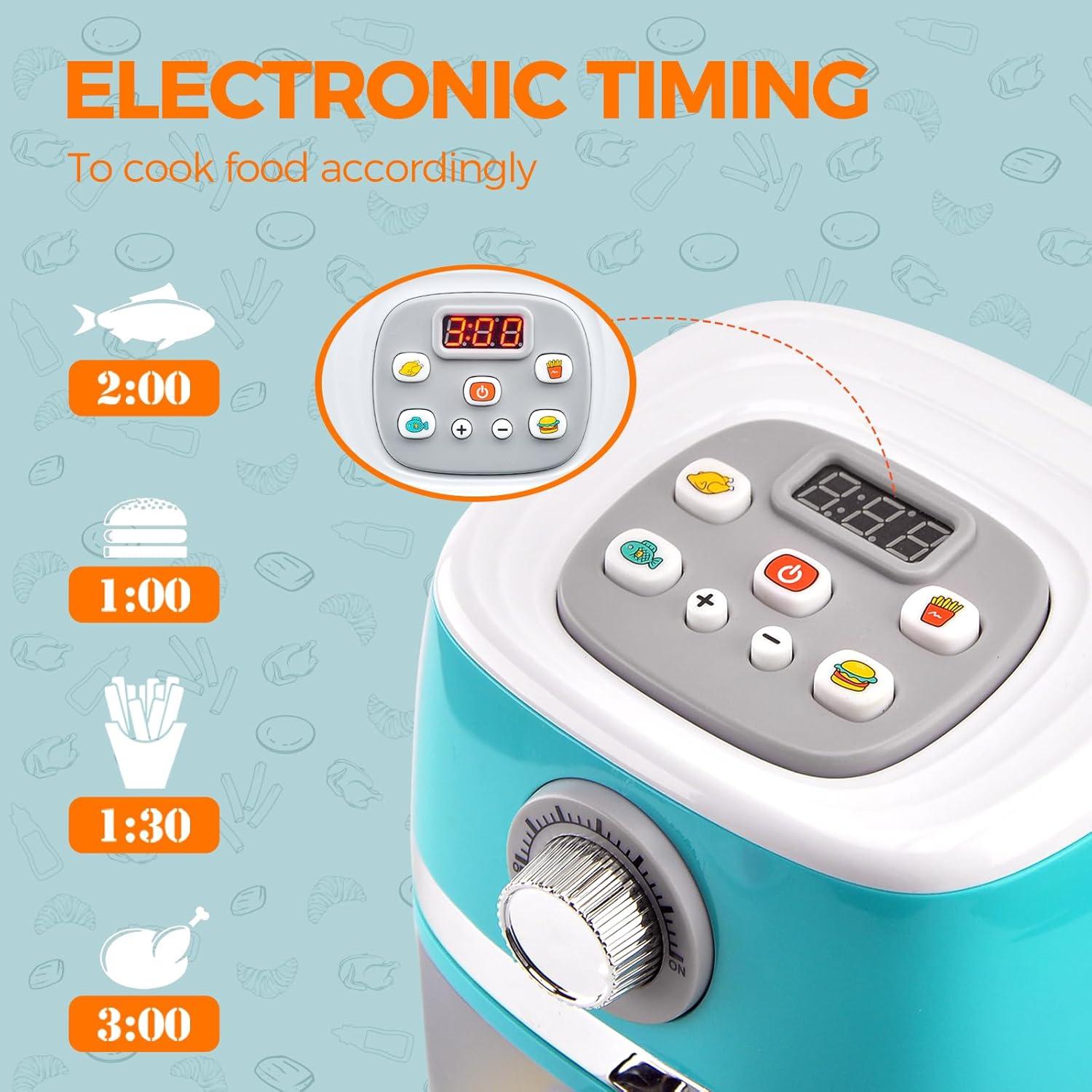 Juego de Cocina Juguete ACROFEK con Freidora de Aire Azul