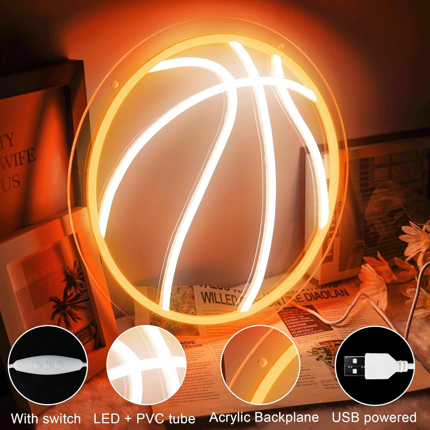 Luz de Neón Baloncesto HancraStore 32cm Regulable USB