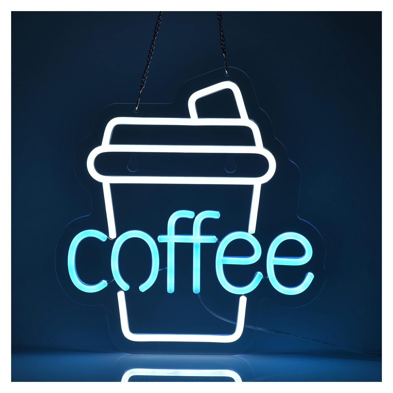 Letrero de Neón LED JOMOBUTY Café 30x32 cm Regulable USB