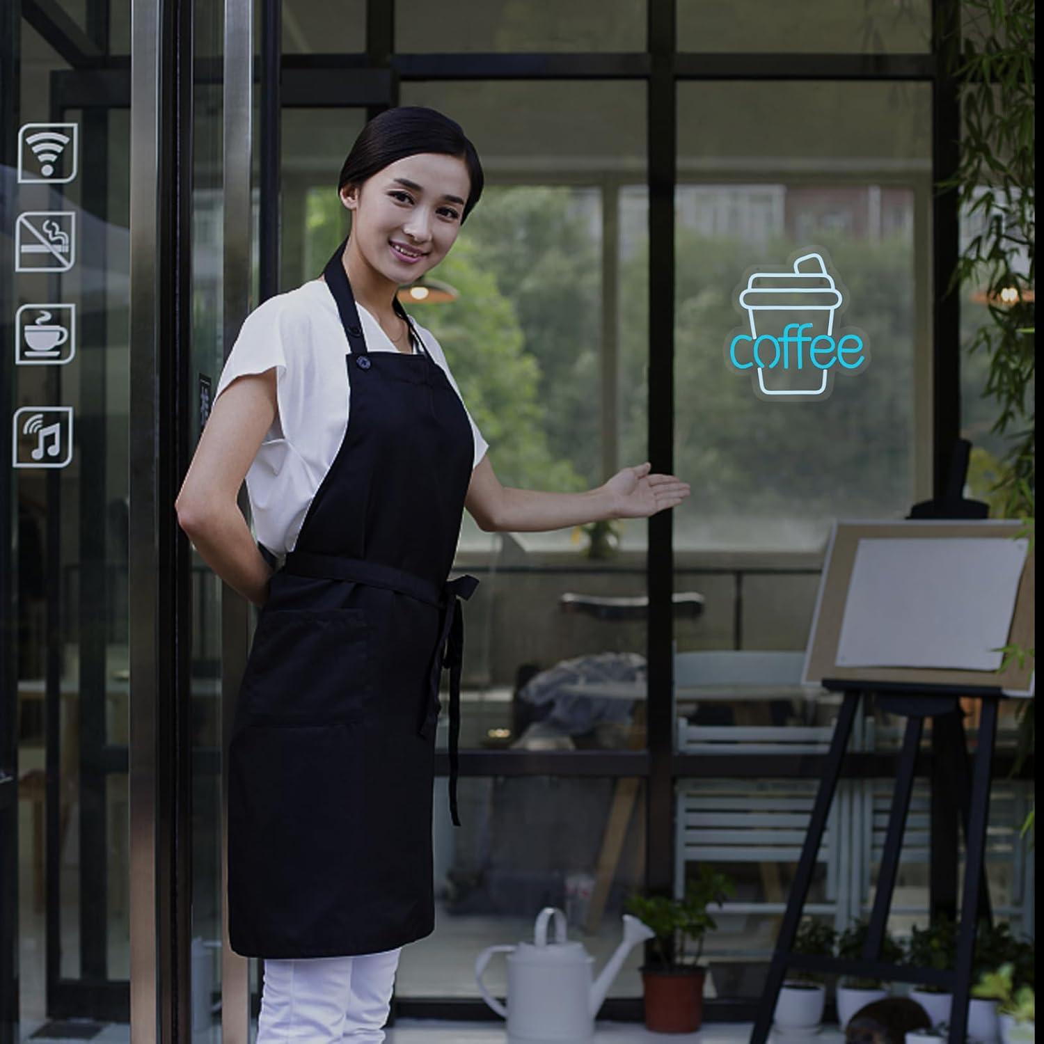 Letrero de Neón LED JOMOBUTY Café 30x32 cm Regulable USB