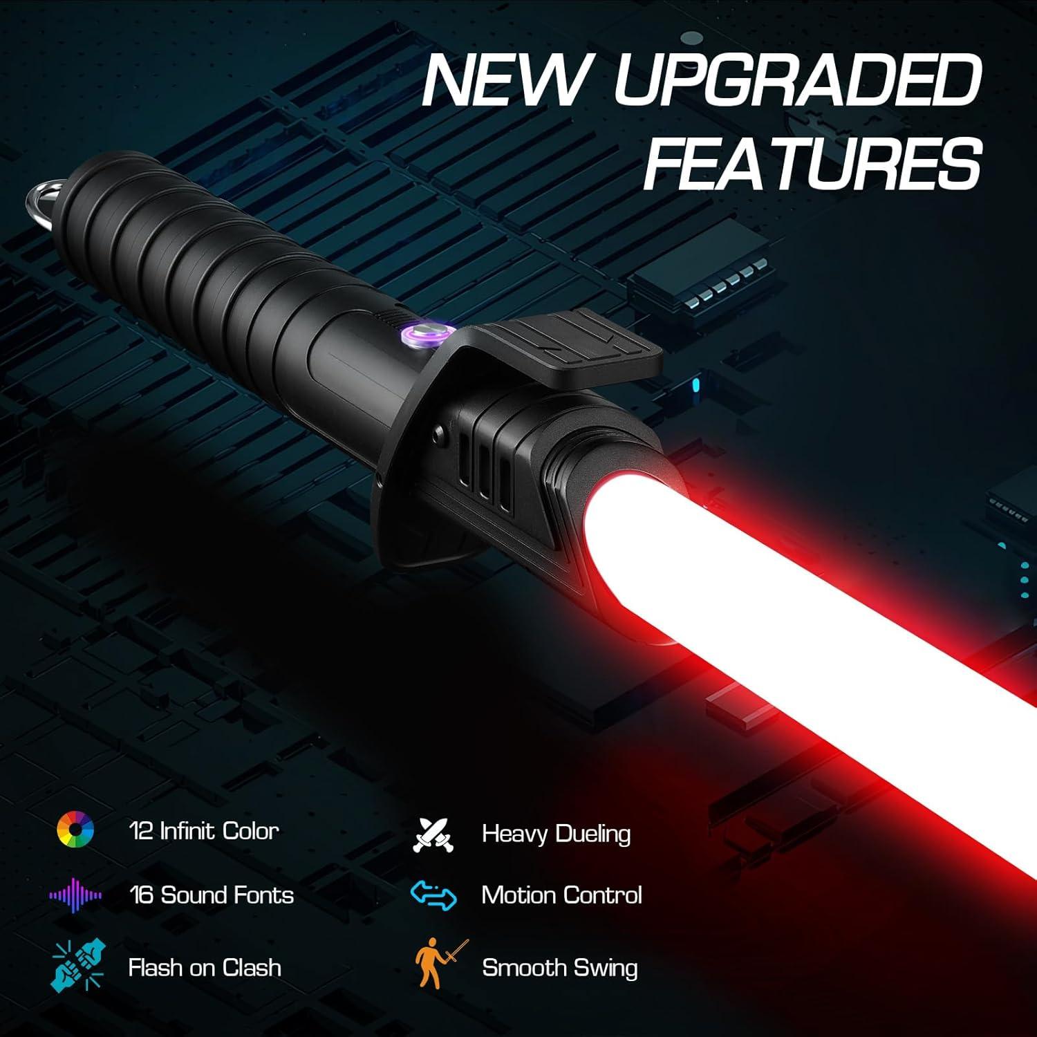 Sable de Luz Rvuwrya 12 Colores 16 Sonidos Recargable USB