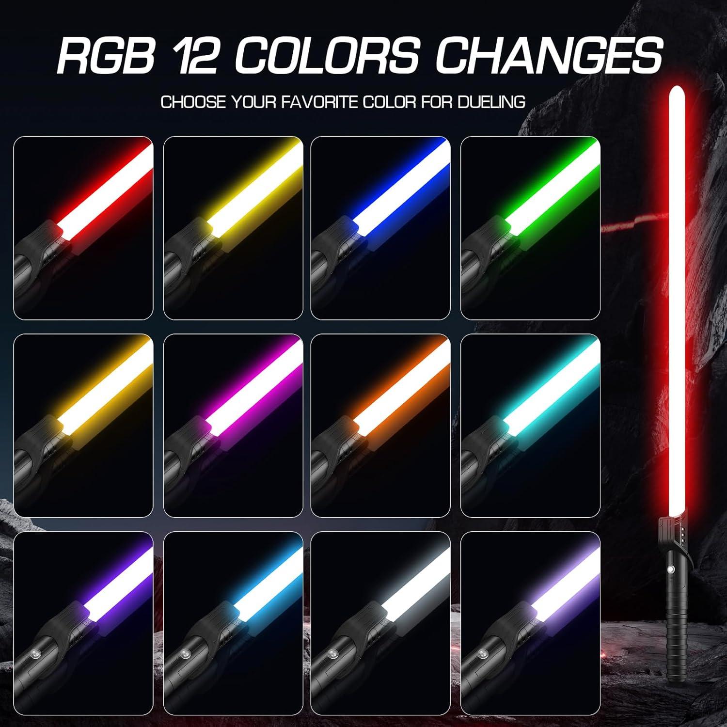 Sable de Luz Rvuwrya 12 Colores 16 Sonidos Recargable USB