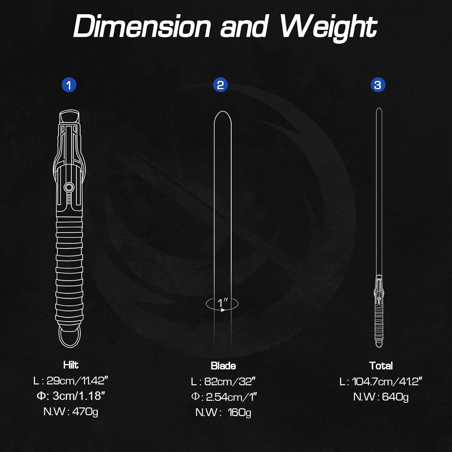Sable de Luz Rvuwrya 12 Colores 16 Sonidos Recargable USB