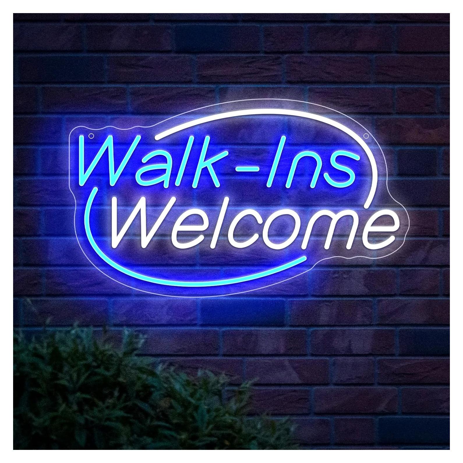 Cartel de Neón Bienvenidos Noasktt LED USB 42x24cm Azul y Blanco