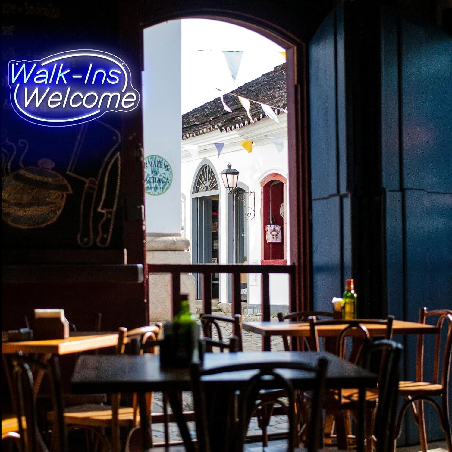 Cartel de Neón Bienvenidos Noasktt LED USB 42x24cm Azul y Blanco