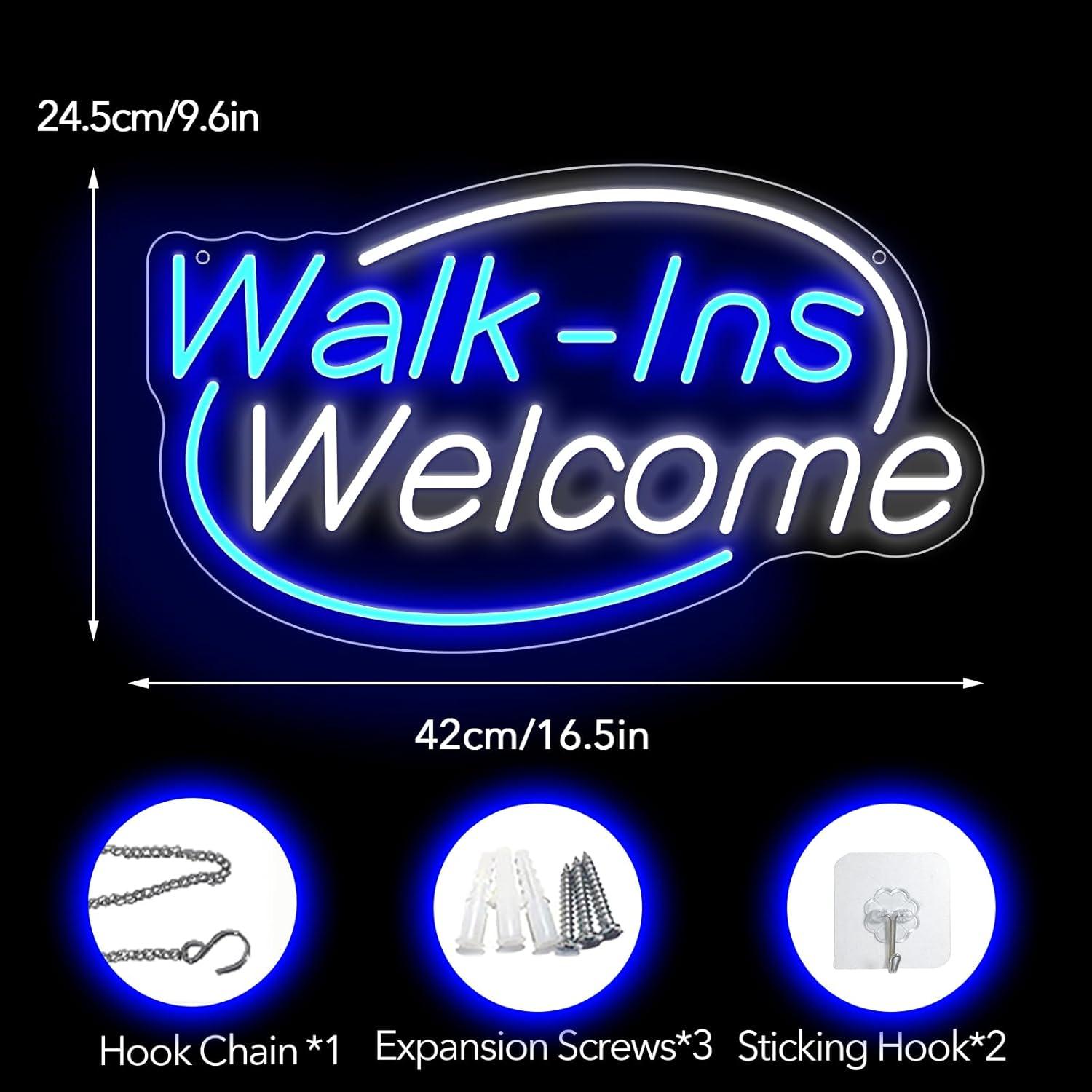 Cartel de Neón Bienvenidos Noasktt LED USB 42x24cm Azul y Blanco