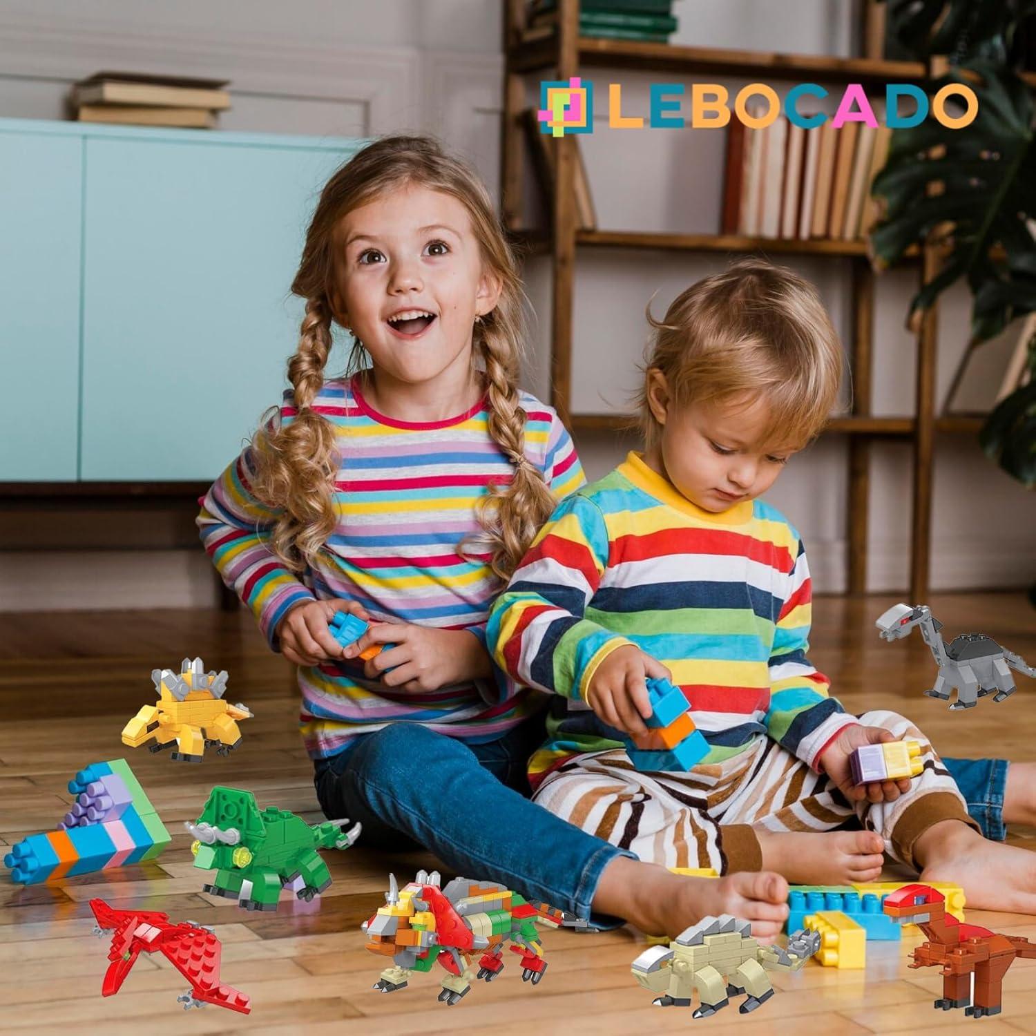Bloques de Construcción de Dinosaurios LEBOCADO 6 en 1 - Juguetes STEM
