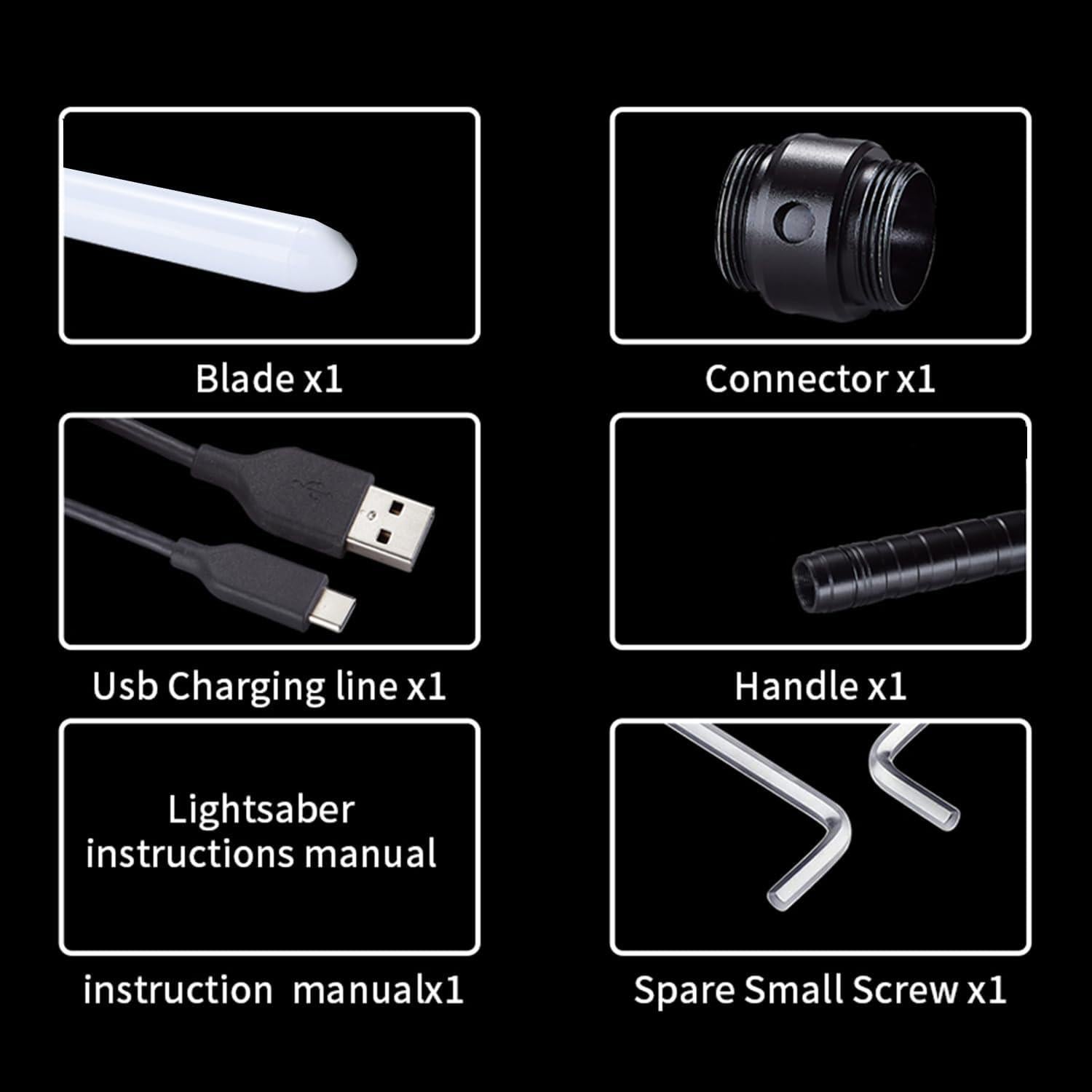 Sable de Luz Dueling S OUJCEN 15 Colores RGB Mango Metal 56cm