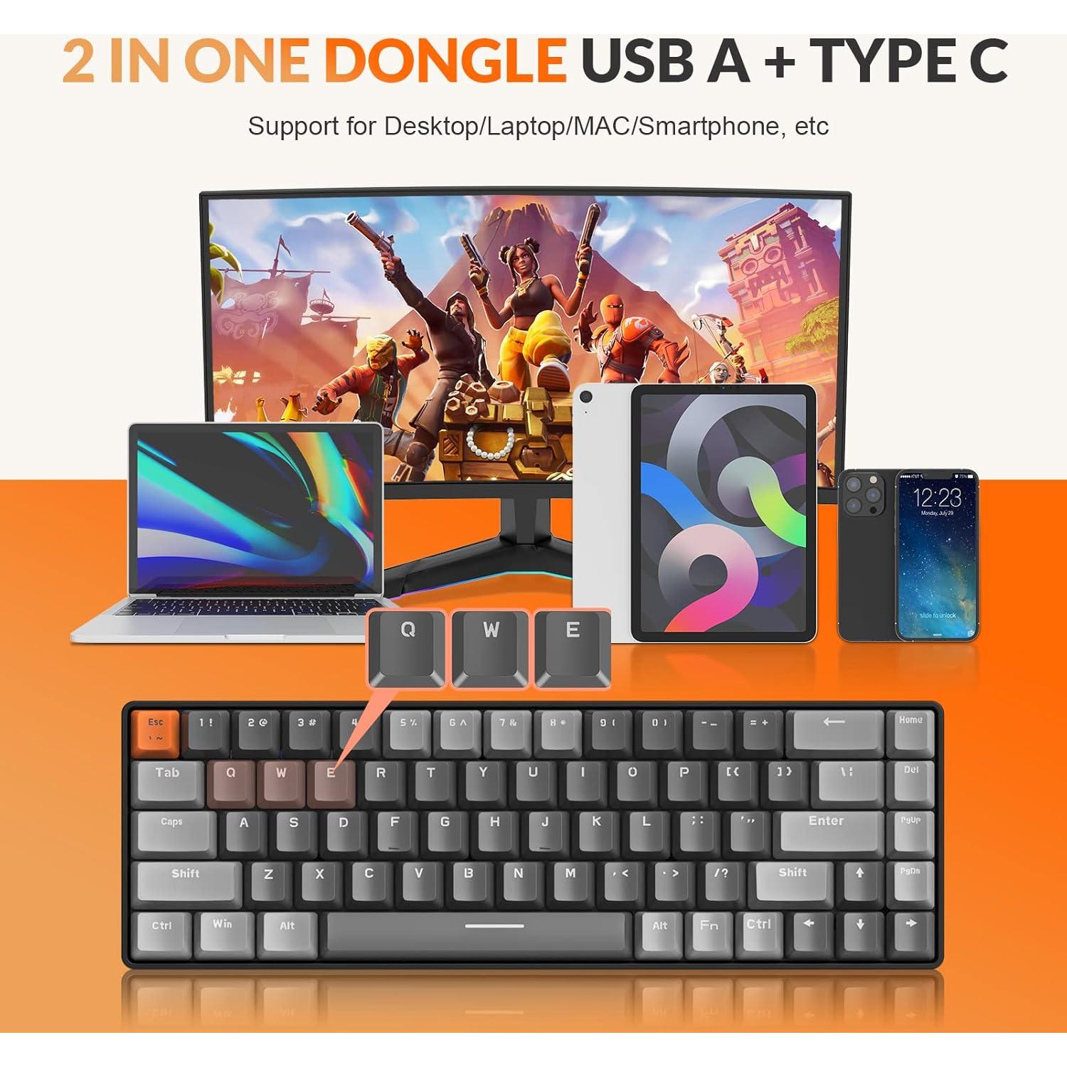 Teclado Mecánico Inalámbrico MAGIC-REFINER K68 68 Teclas