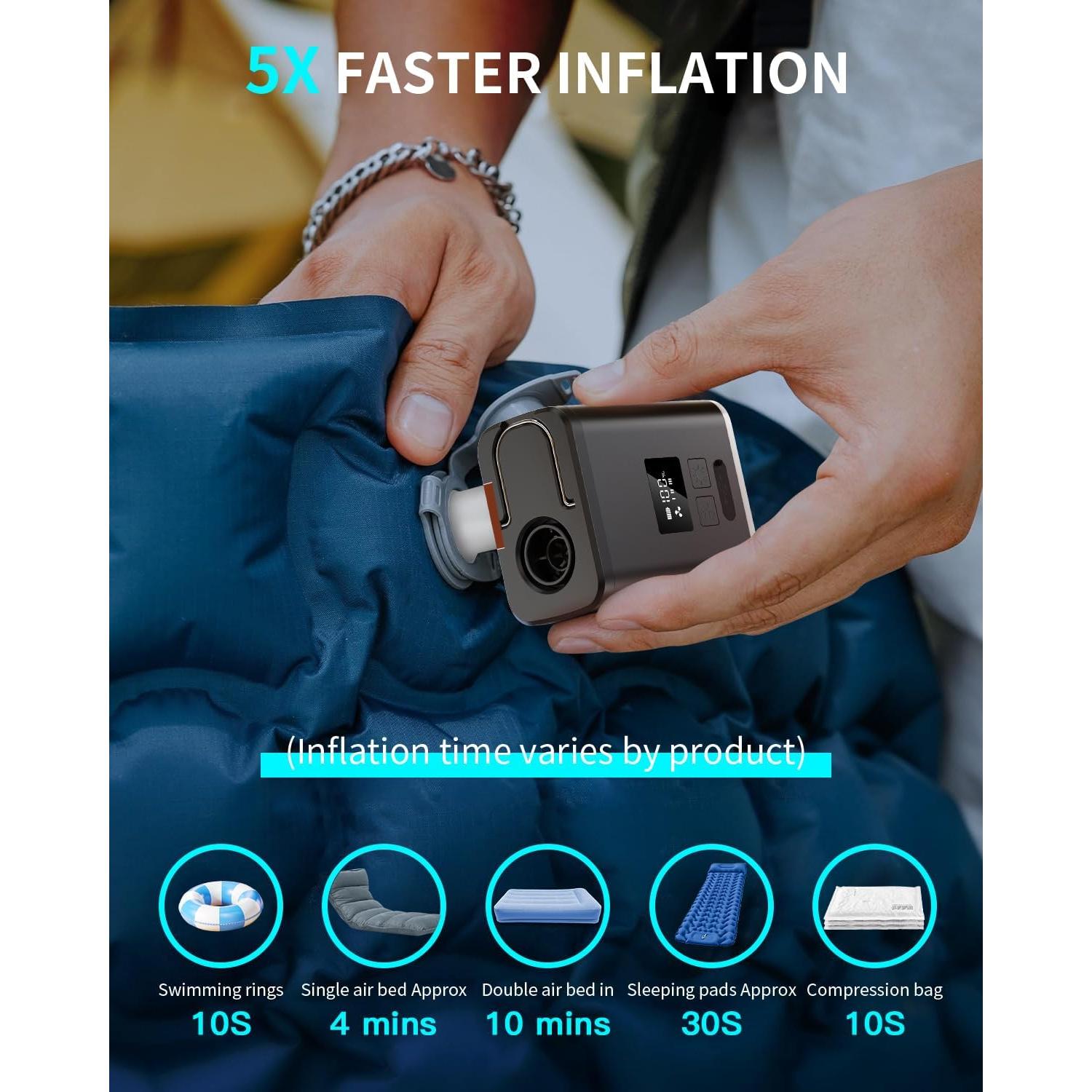 Bomba de Aire Eléctrica Portátil ZOPOM 5000mAh para Inflables