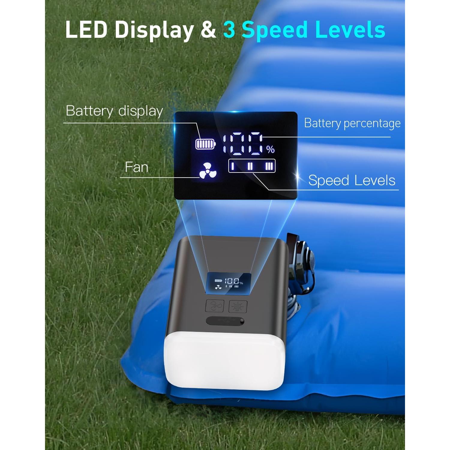 Bomba de Aire Eléctrica Portátil ZOPOM 5000mAh para Inflables