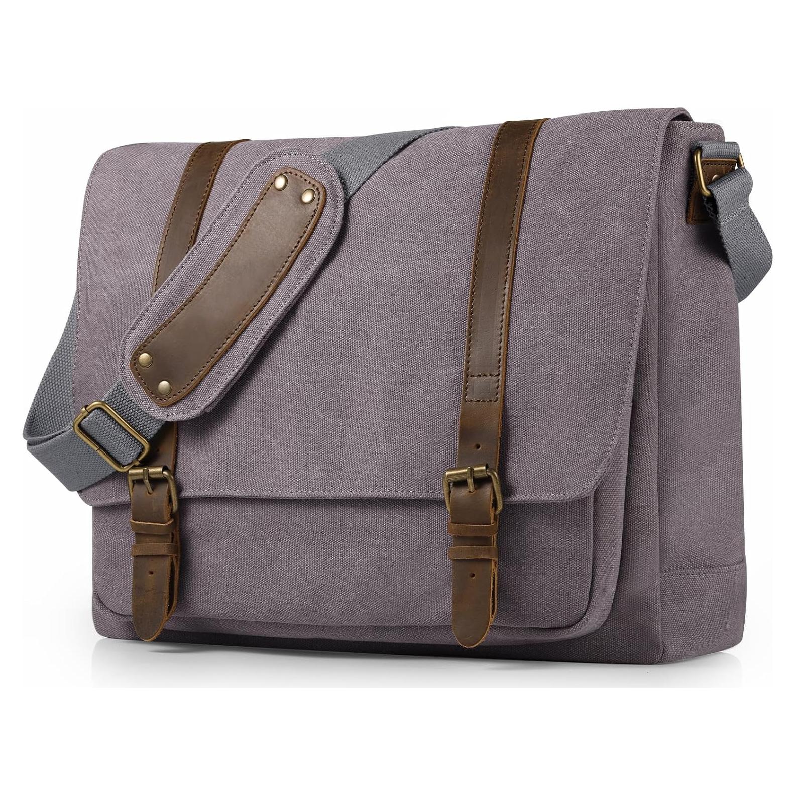 Bolsa Mensajera de Lona SMRITI para Laptop 15.6" Gris