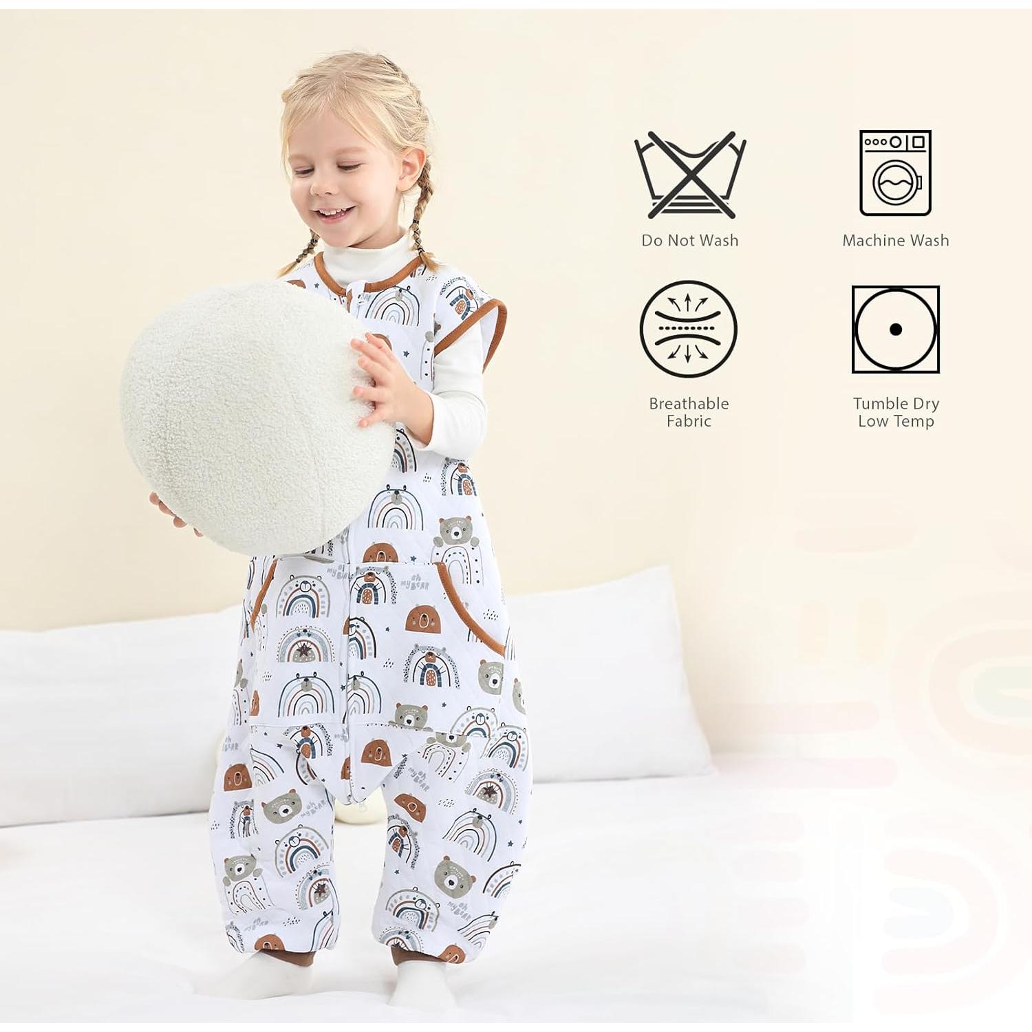 Saco de dormir WONDAY para niños 2T-3T con piernas Oso