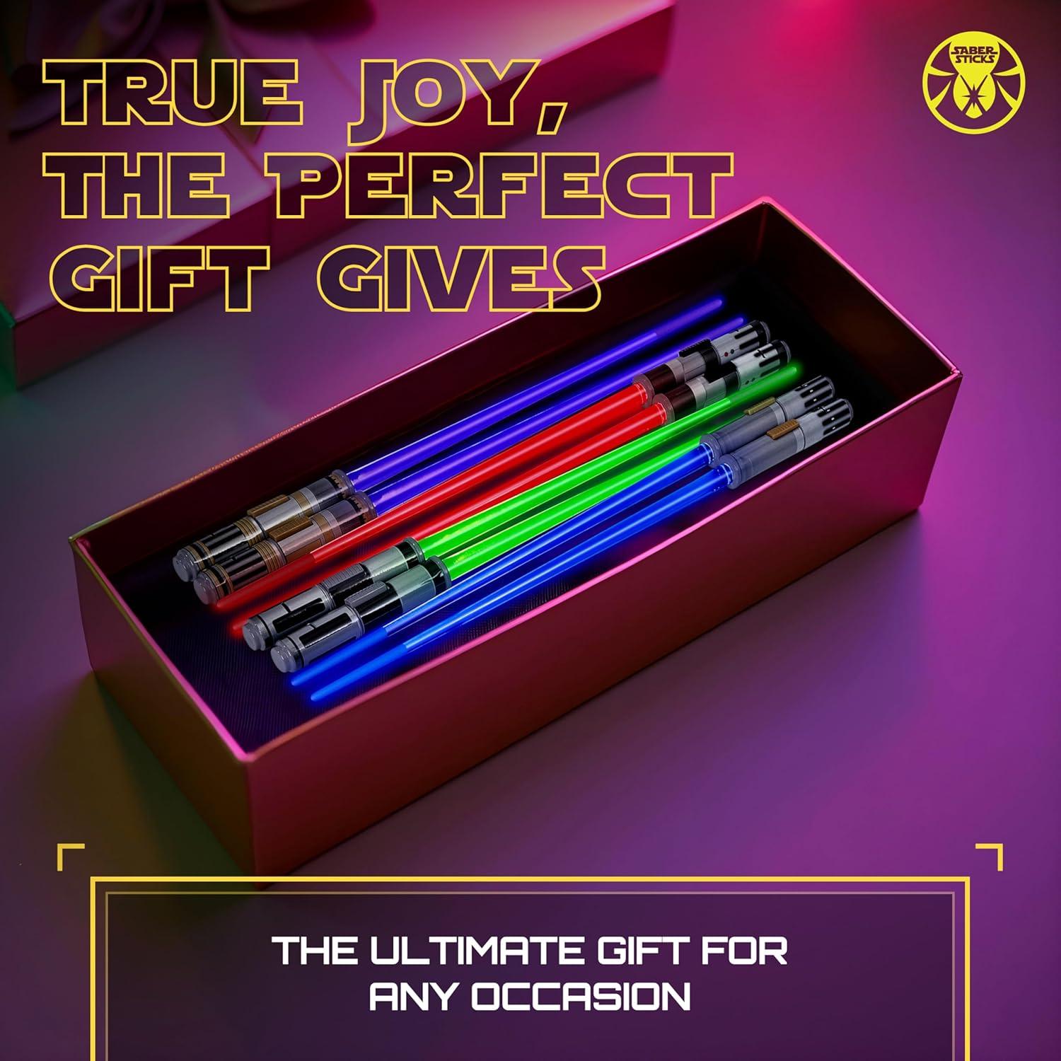 Palillos de Luz LED Sabersticks 4 Pares Colores Variados