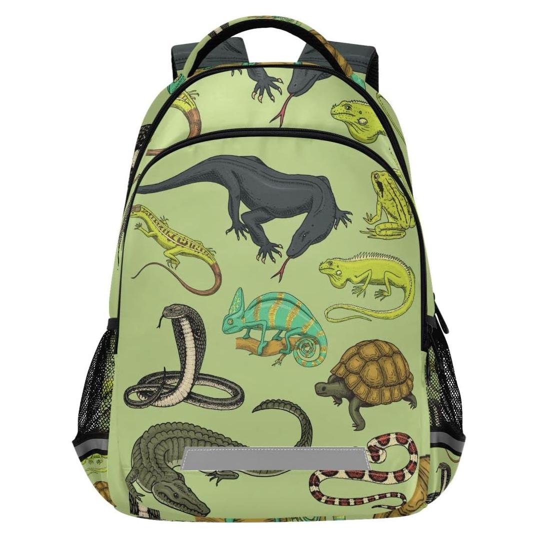 Mochila Escolar Glaphy Animales con Rayas Reflectantes 42.5 cm