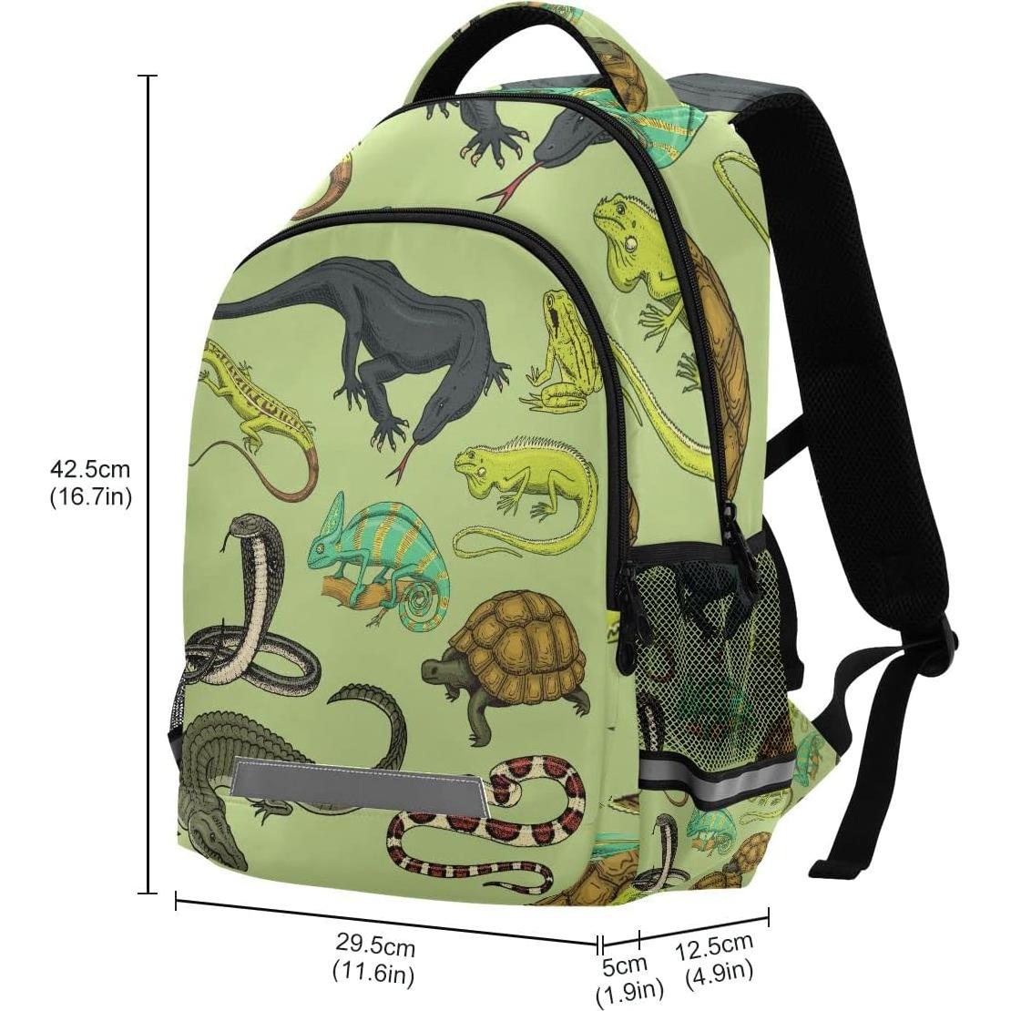 Mochila Escolar Glaphy Animales con Rayas Reflectantes 42.5 cm