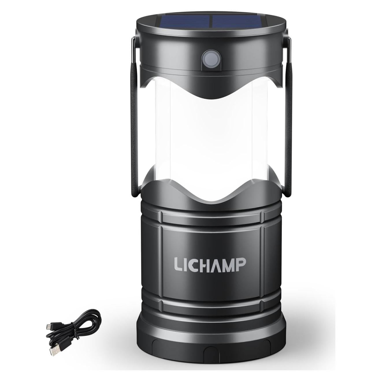 Linterna Solar LED Lichamp CLS-K001GH Plegable 600 Lúmenes