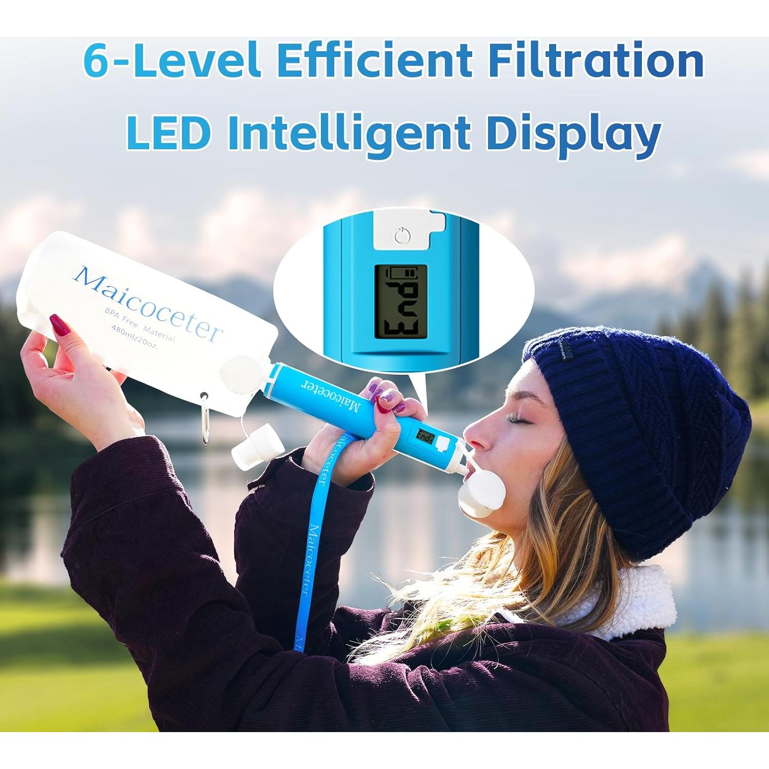 Filtro de Agua Portátil Maicoceter con Pantalla LED 22.86cm