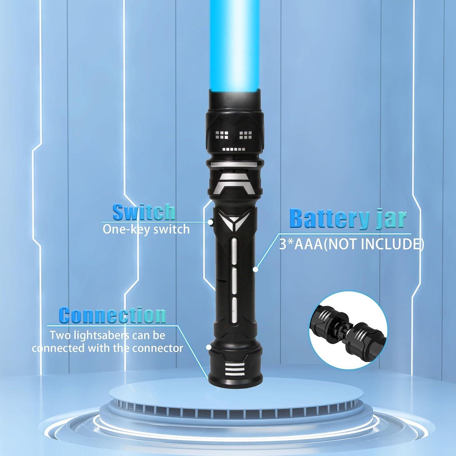 2 Espadas LED Retráctiles Yuhui 7 Colores 40-143 cm