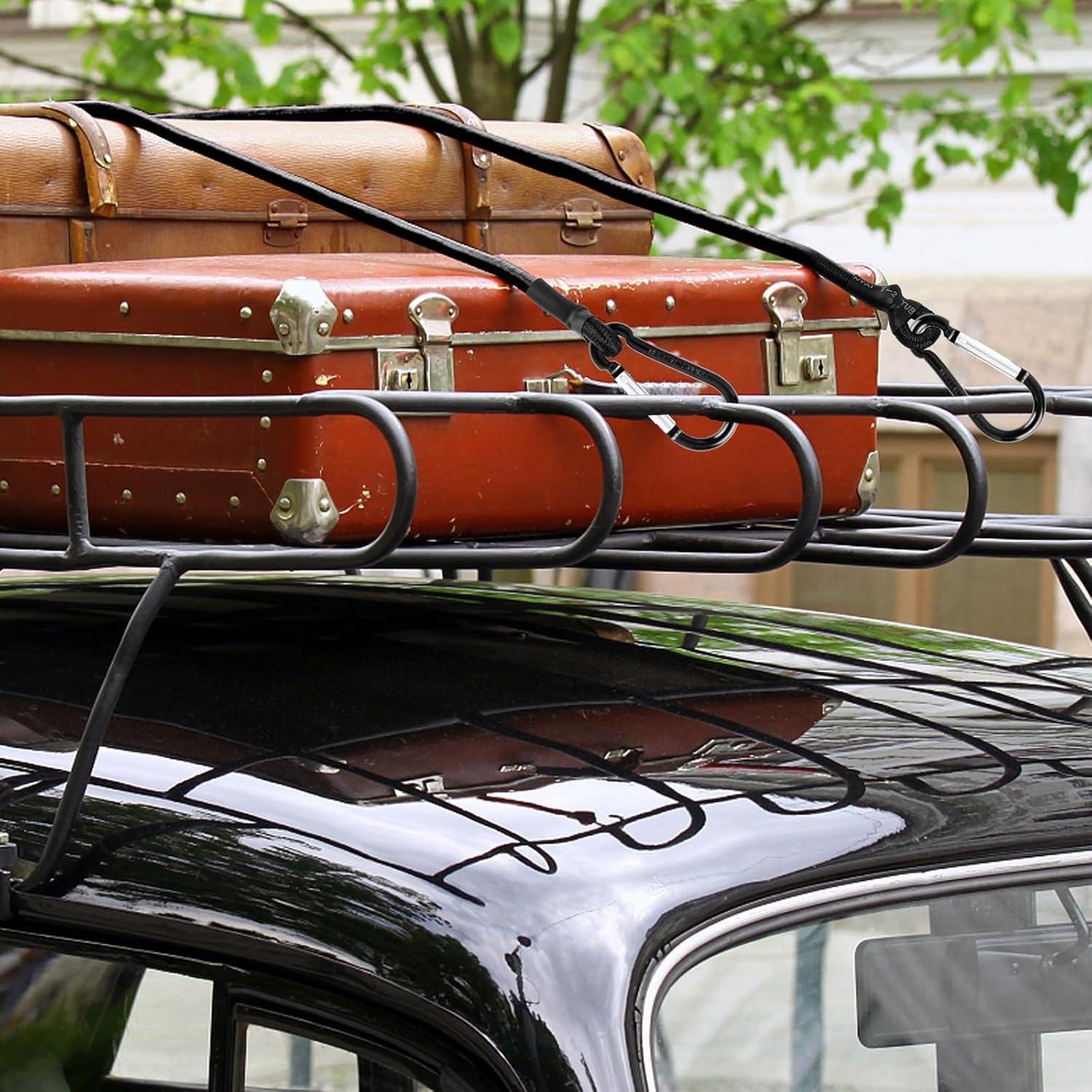 Cuerda Elástica Kinzomor 30 cm con Ganchos Carabiner - Paquete de 6