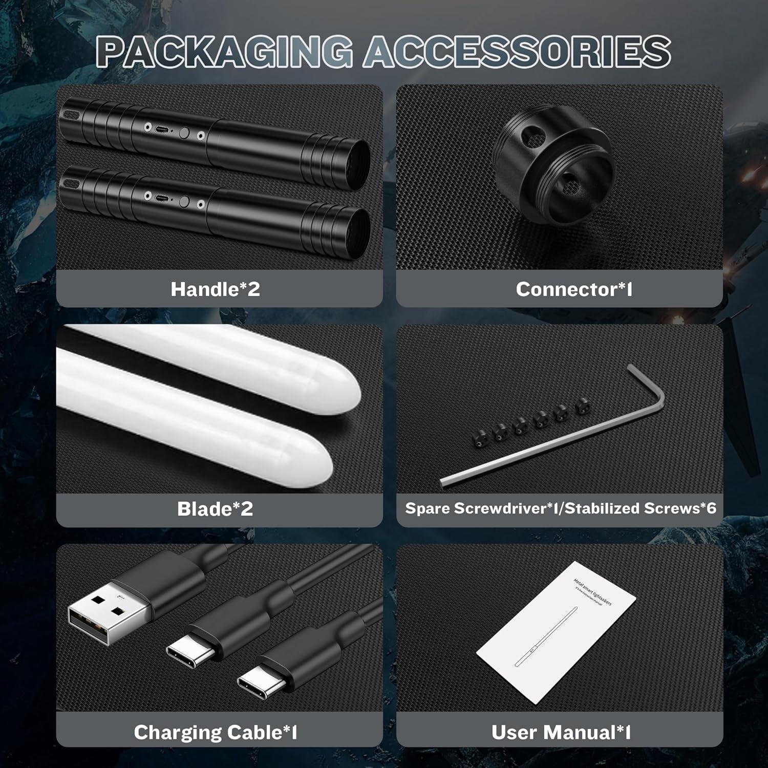 Sable de Luz 2 en 1 CLDYCST Recargable 15 Colores FX