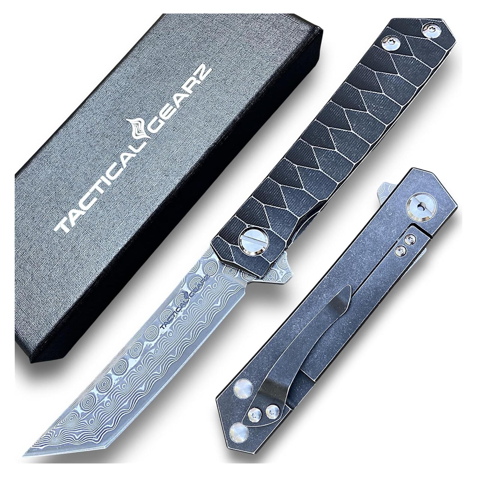 Cuchillo Plegable Tactical Gearz Saint XT Damasco 8.89cm