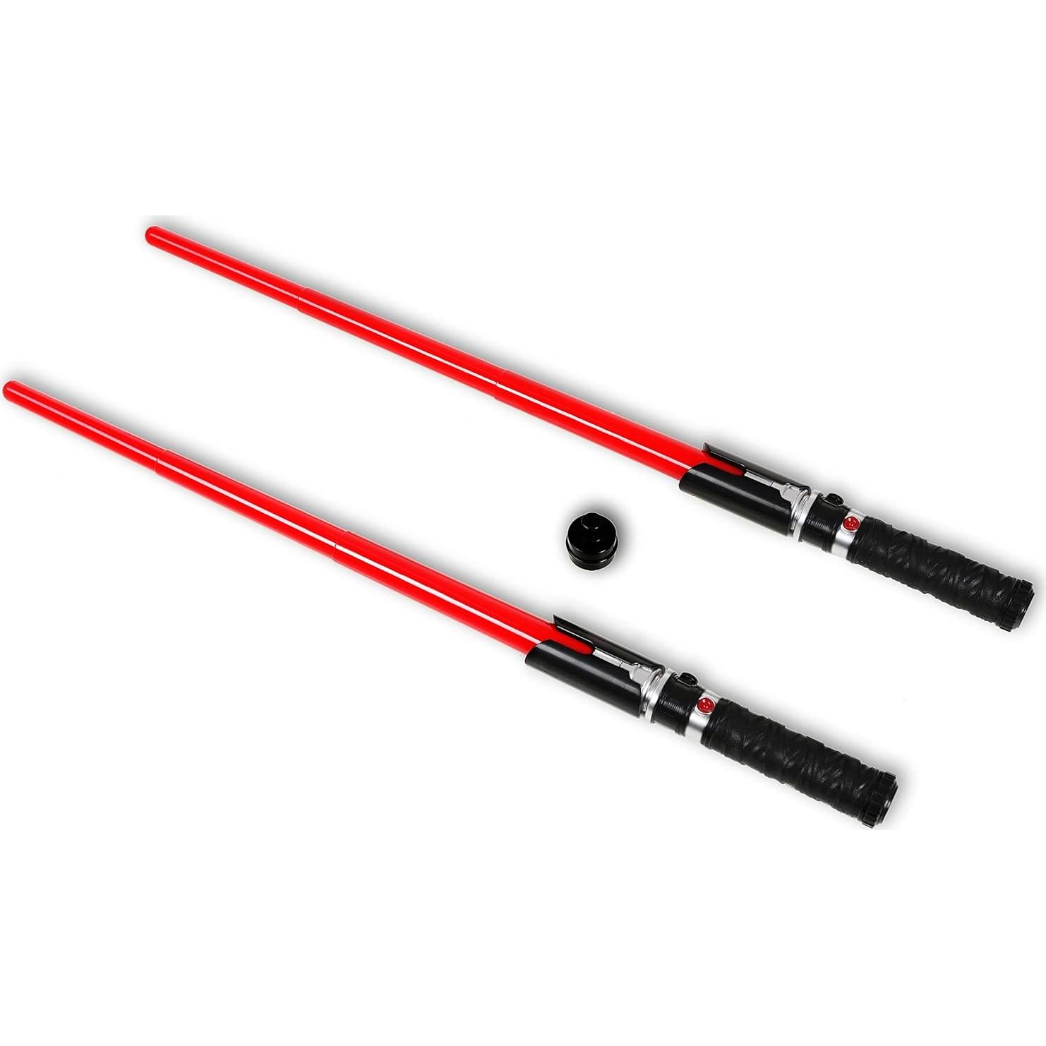 Sable iluminado LED rojo MewduMewdu con sonido y luz - 2 paquetes
