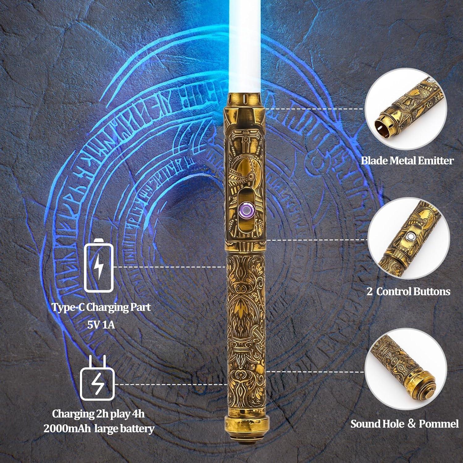 Sable de Luz AOSABER Dorado 12 Colores 16 Sonidos