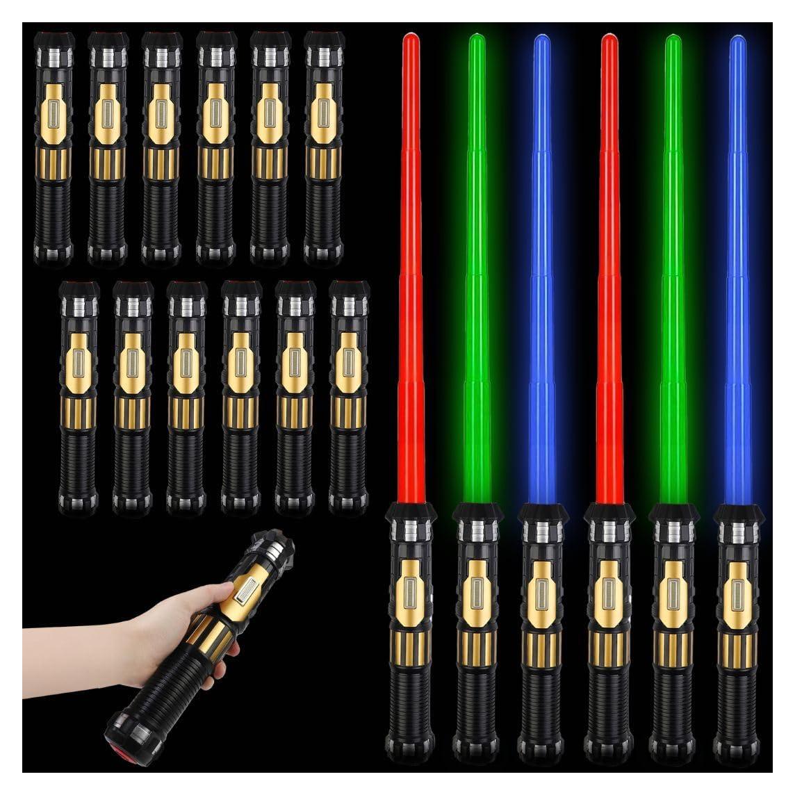 Set de 12 Sables LED Liberty Imports - Espadas Retráctiles con Sonido