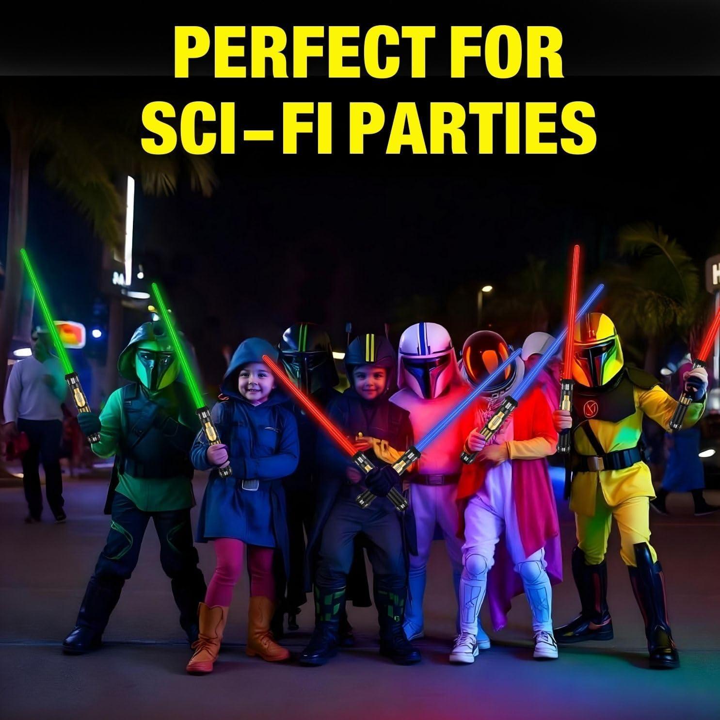 Set de 12 Sables LED Liberty Imports - Espadas Retráctiles con Sonido